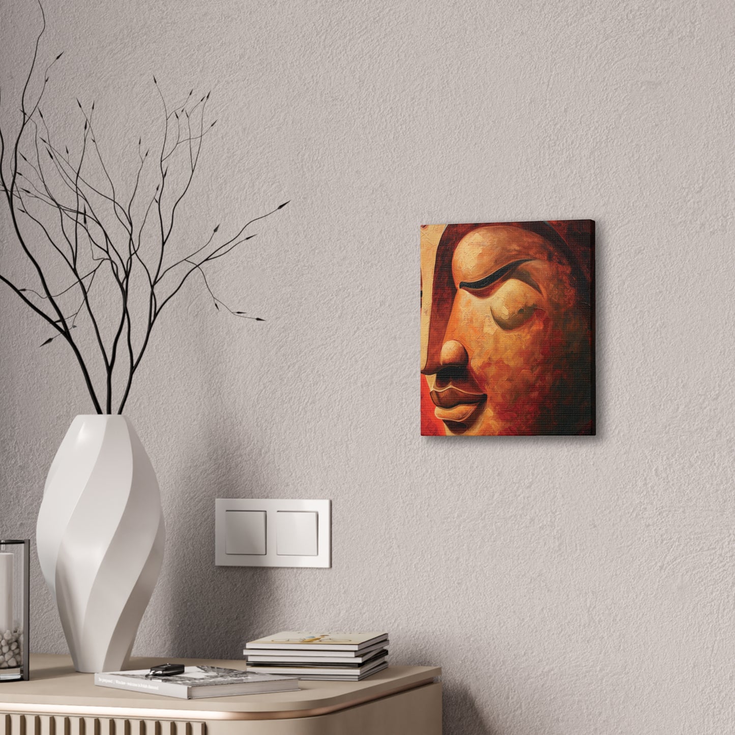 Buddha Painting Print 10 Canvas Stretched, 0.75"