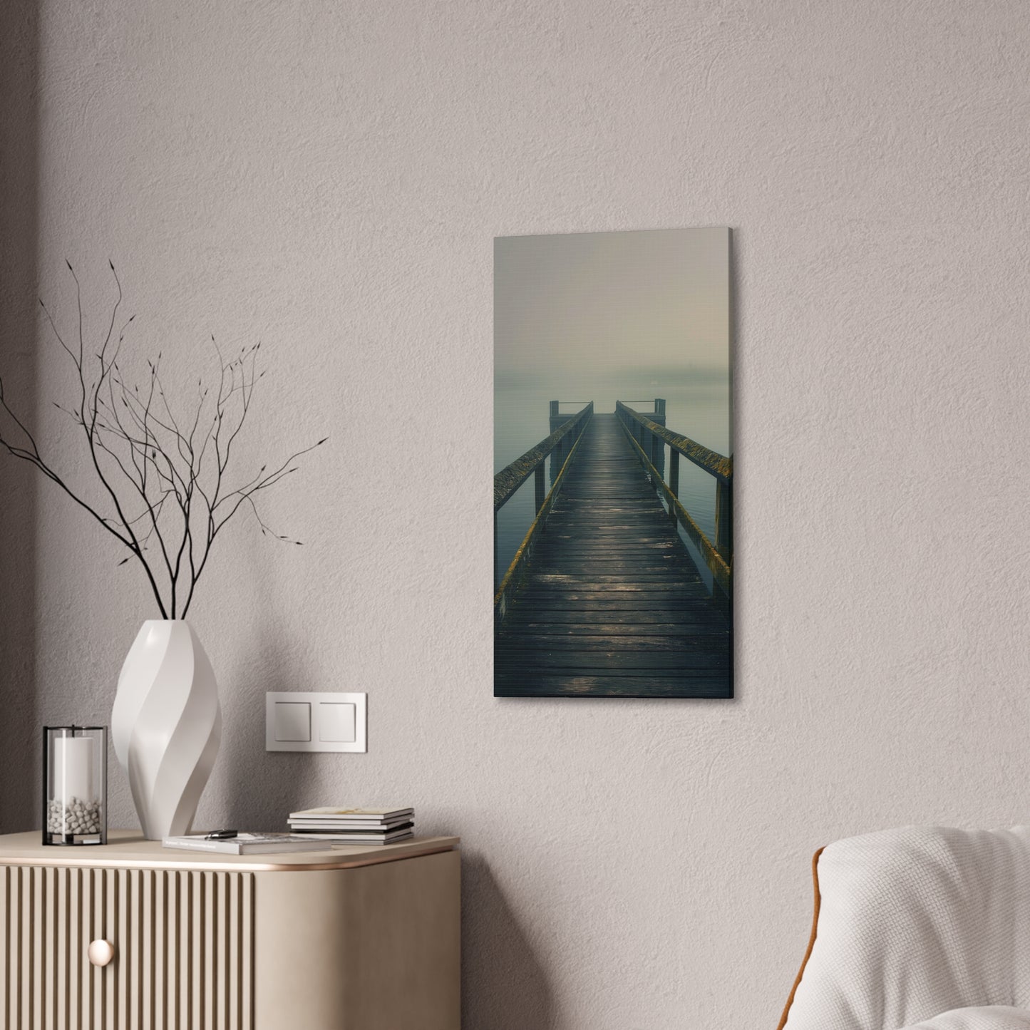 Misty Pier 9 Canvas Stretched, 0.75"