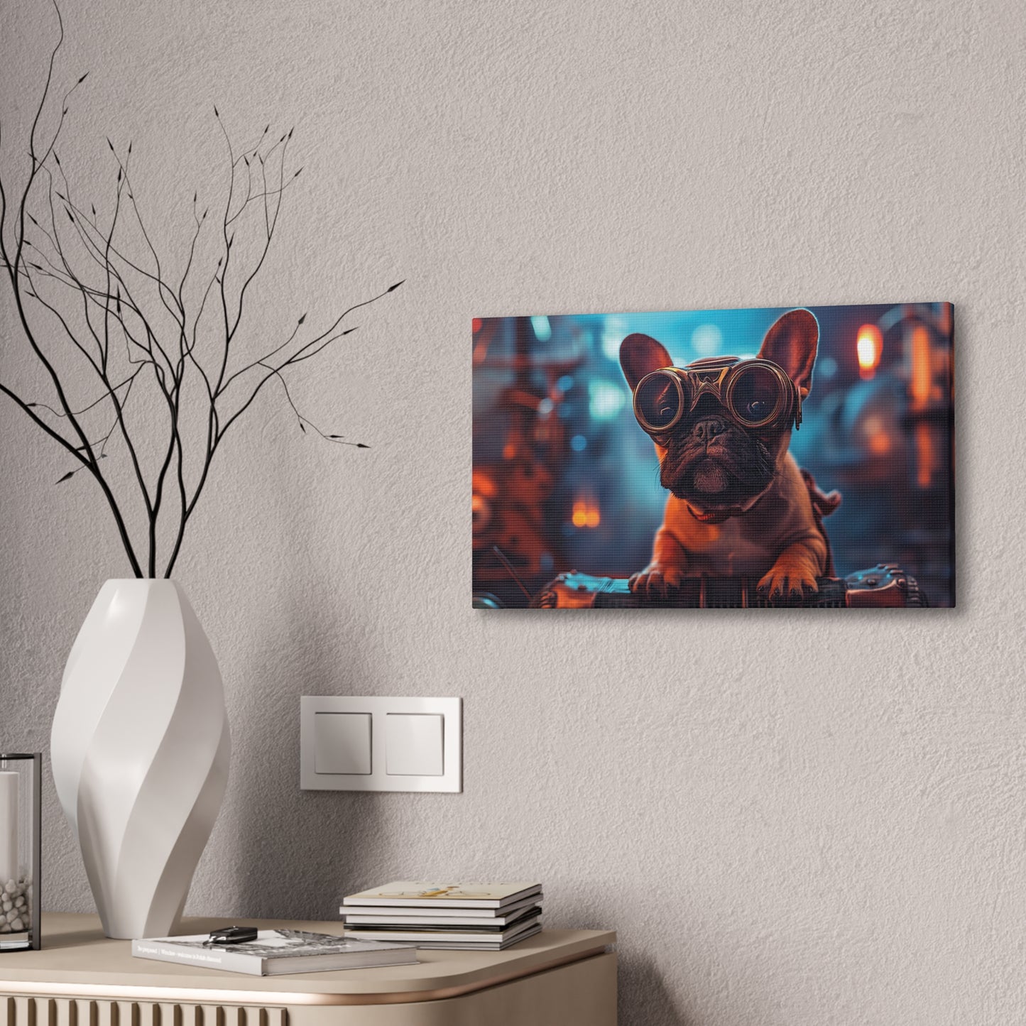 Industrial Frenchie 3 Canvas Stretched, 0.75"