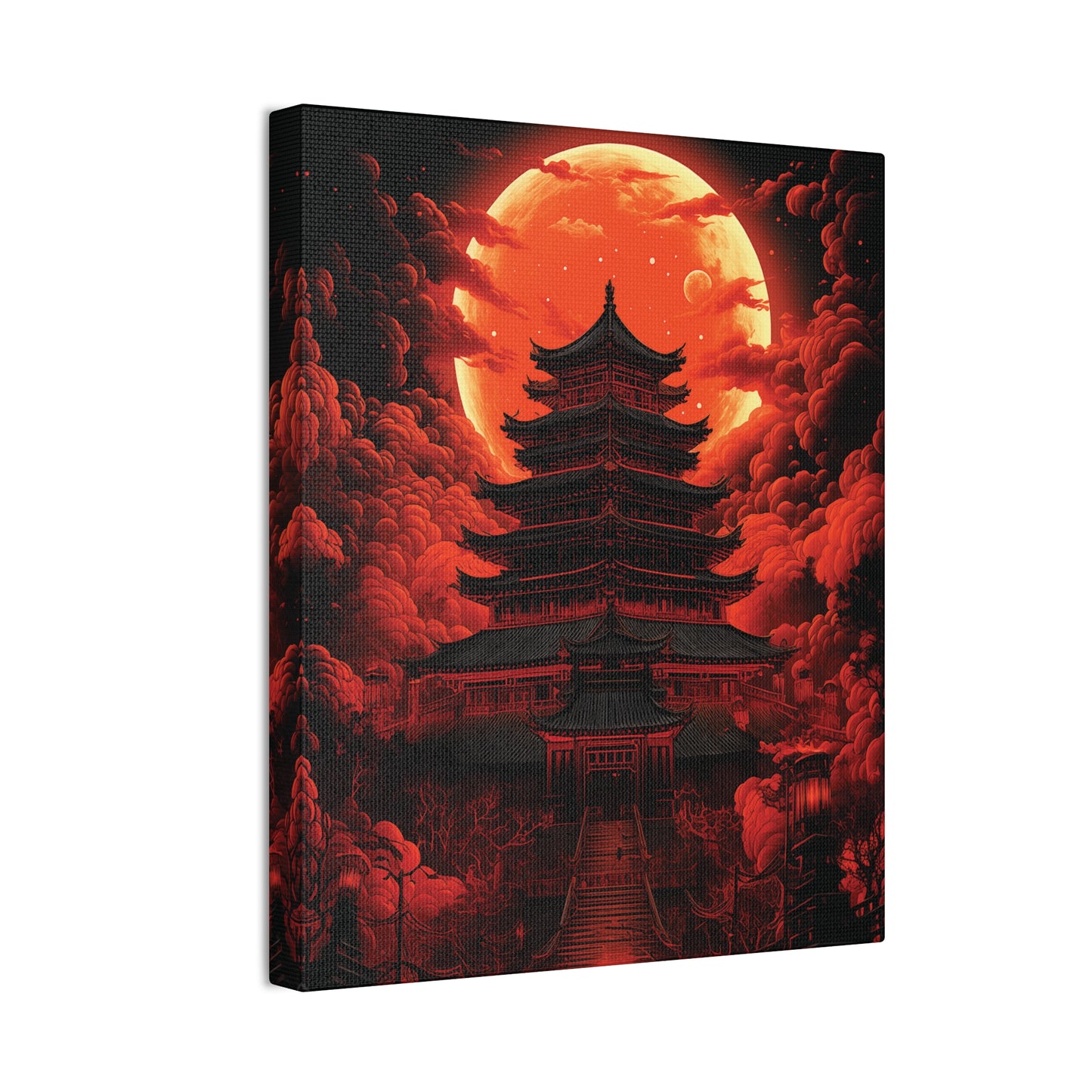 Japanese Temple Canvas Stretched, 0.75"