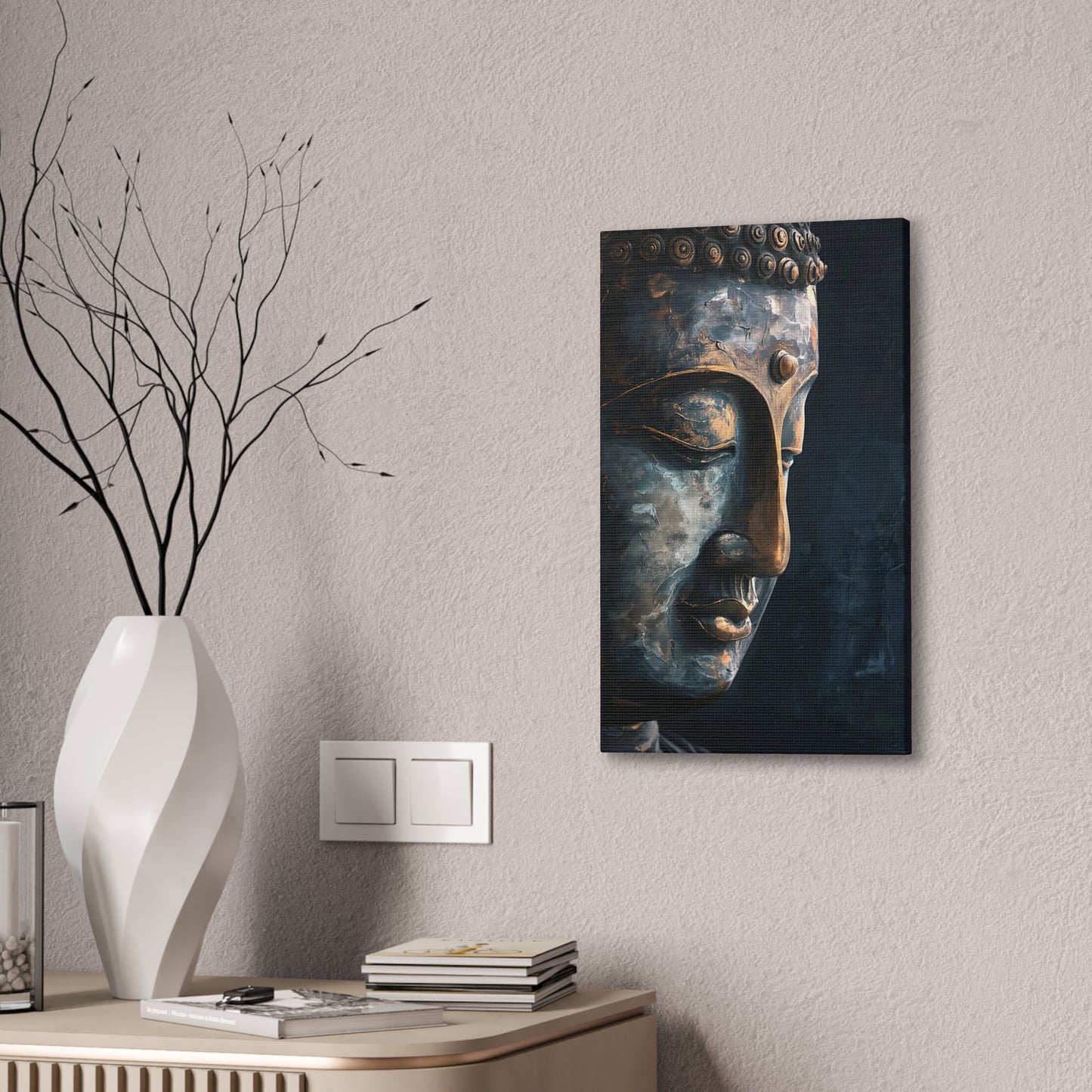 Buddha Painting Print 9 Canvas Stretched, 0.75"