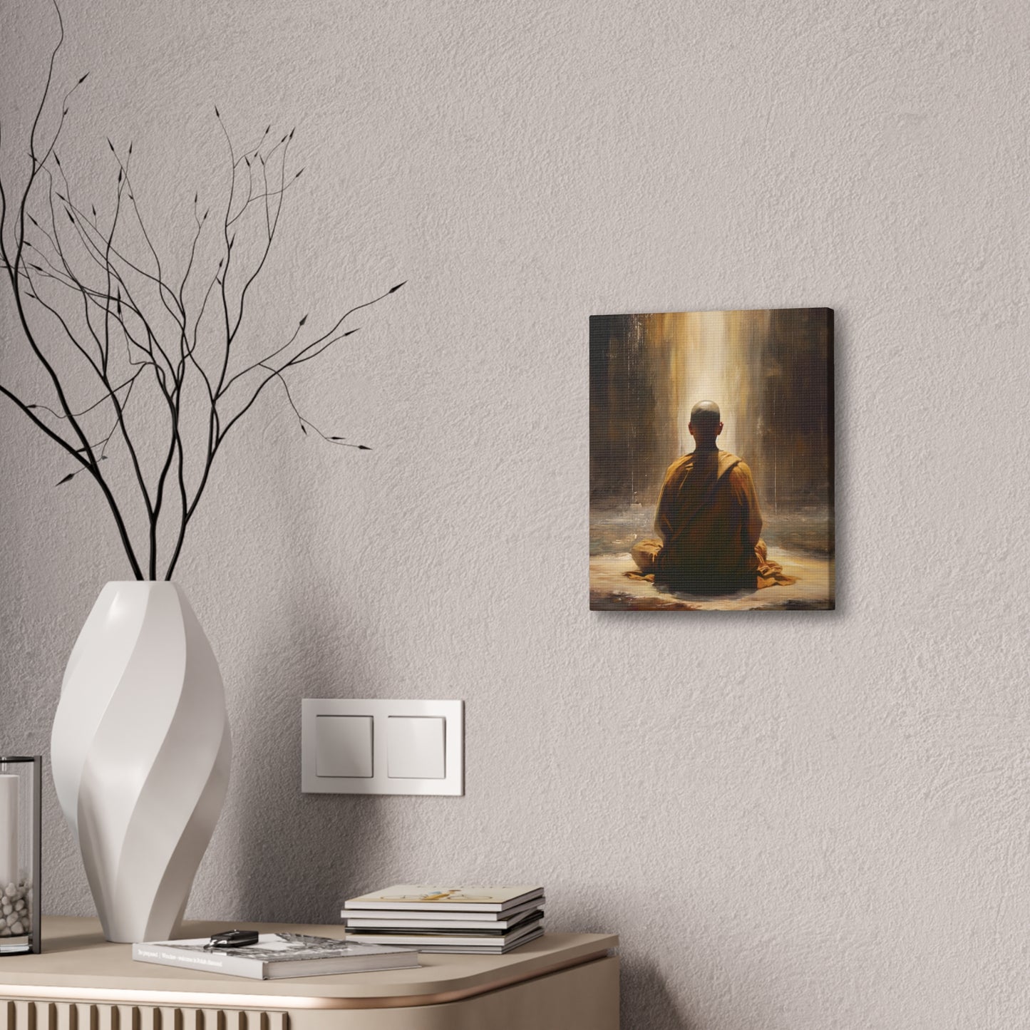 Buddha Painting Print 5 Canvas Stretched, 0.75"