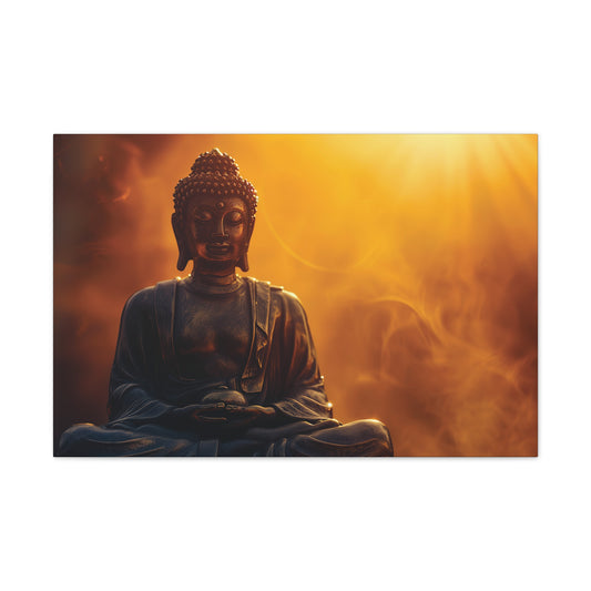 Buddha Painting Print 28 Canvas Stretched, 0.75"