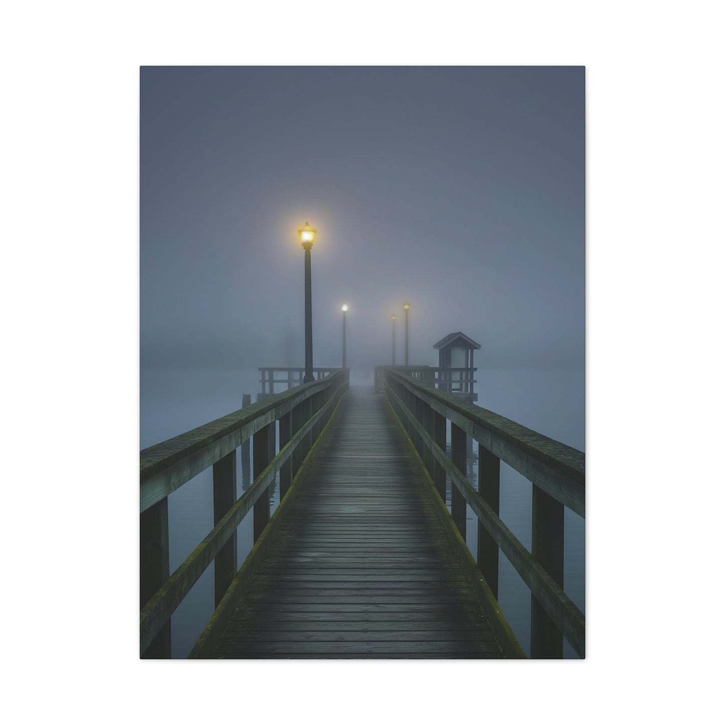 Misty Pier 7 Canvas Stretched, 0.75"