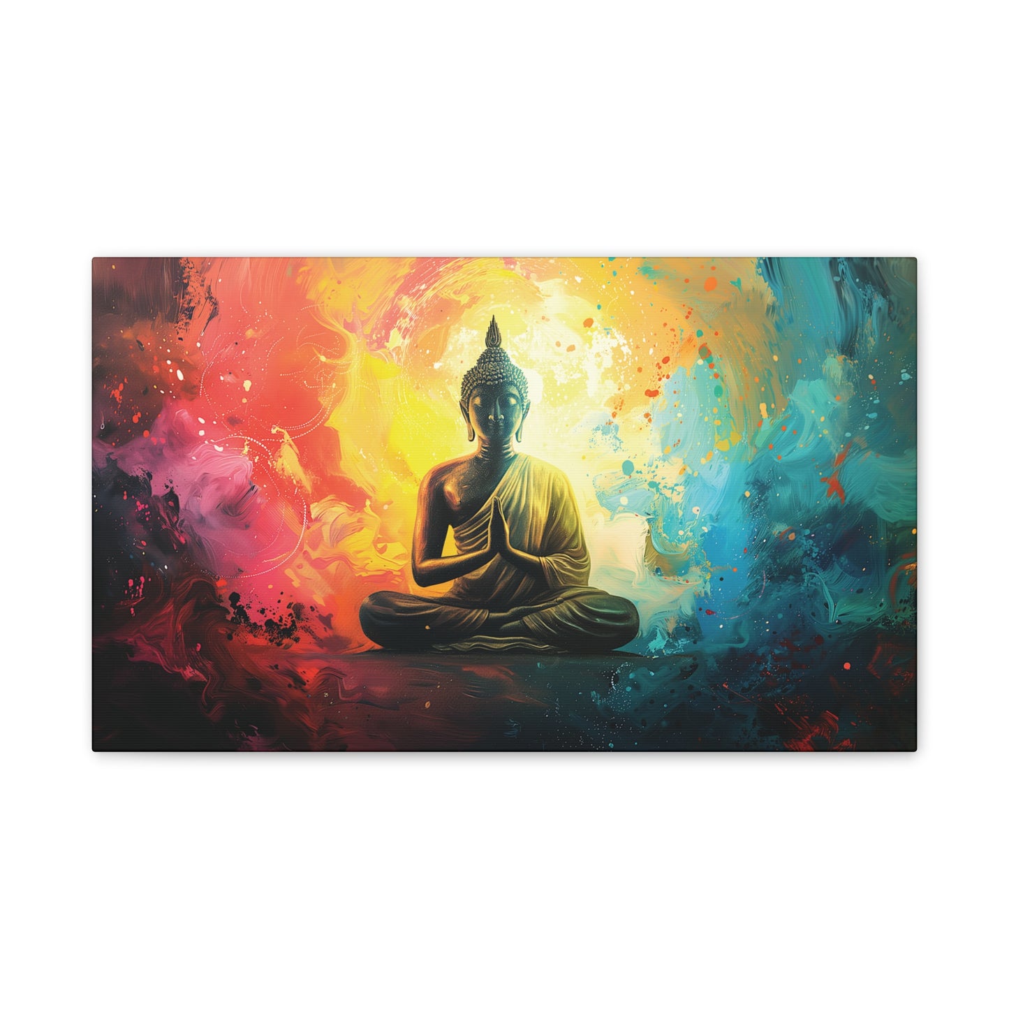 Buddha Painting Print 12 Canvas Stretched, 0.75"