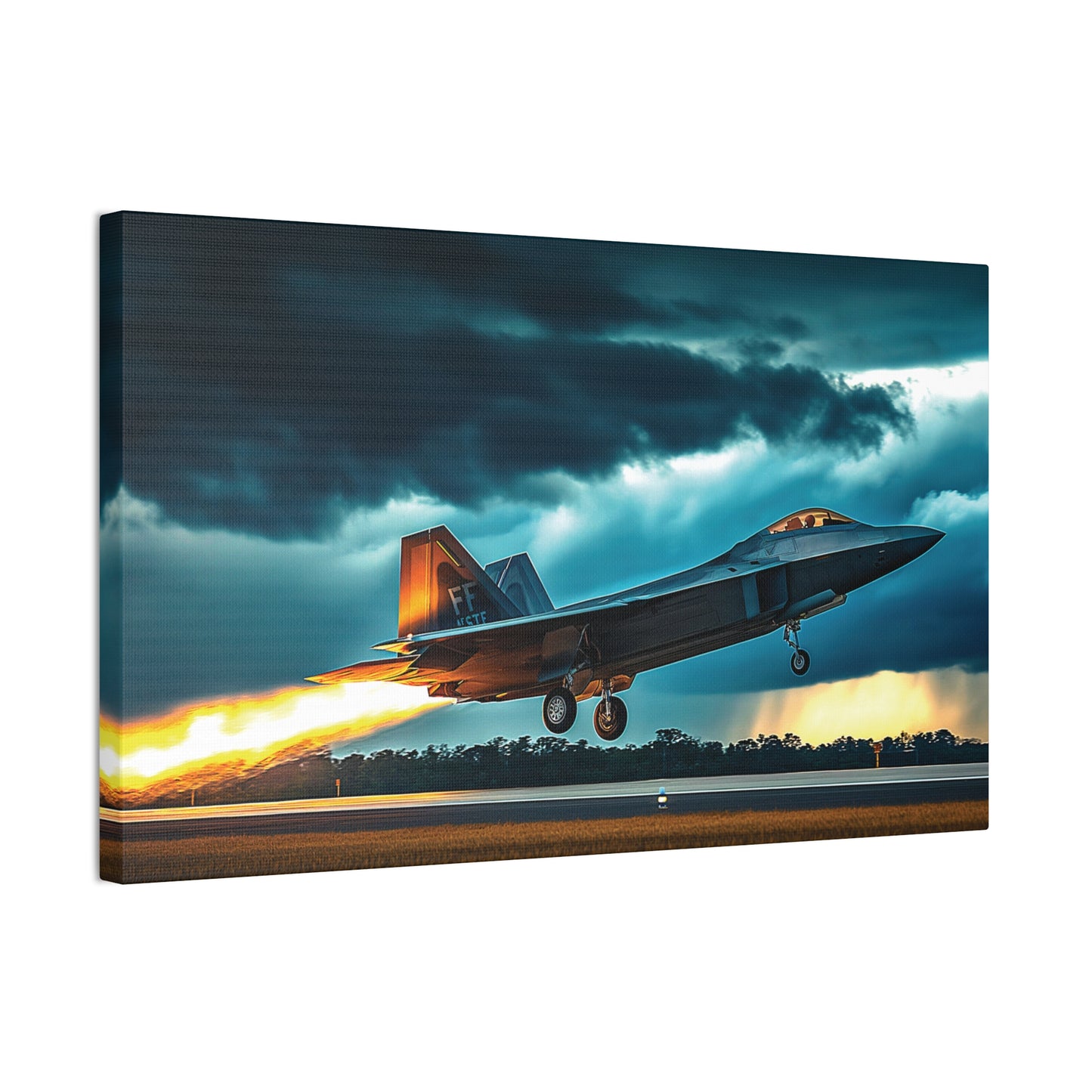 F-22 Fighter 3 Canvas Stretched, 0.75"