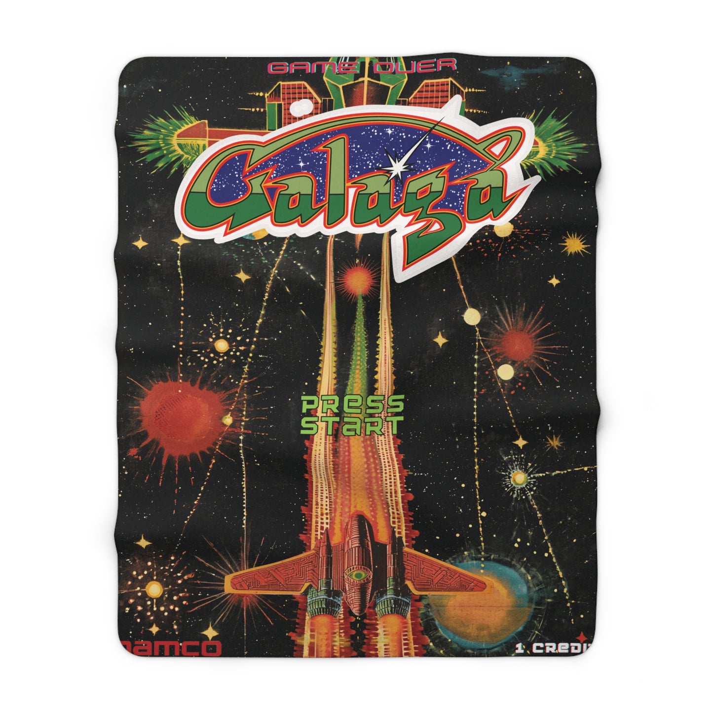 Galaga Sherpa Fleece Blanket