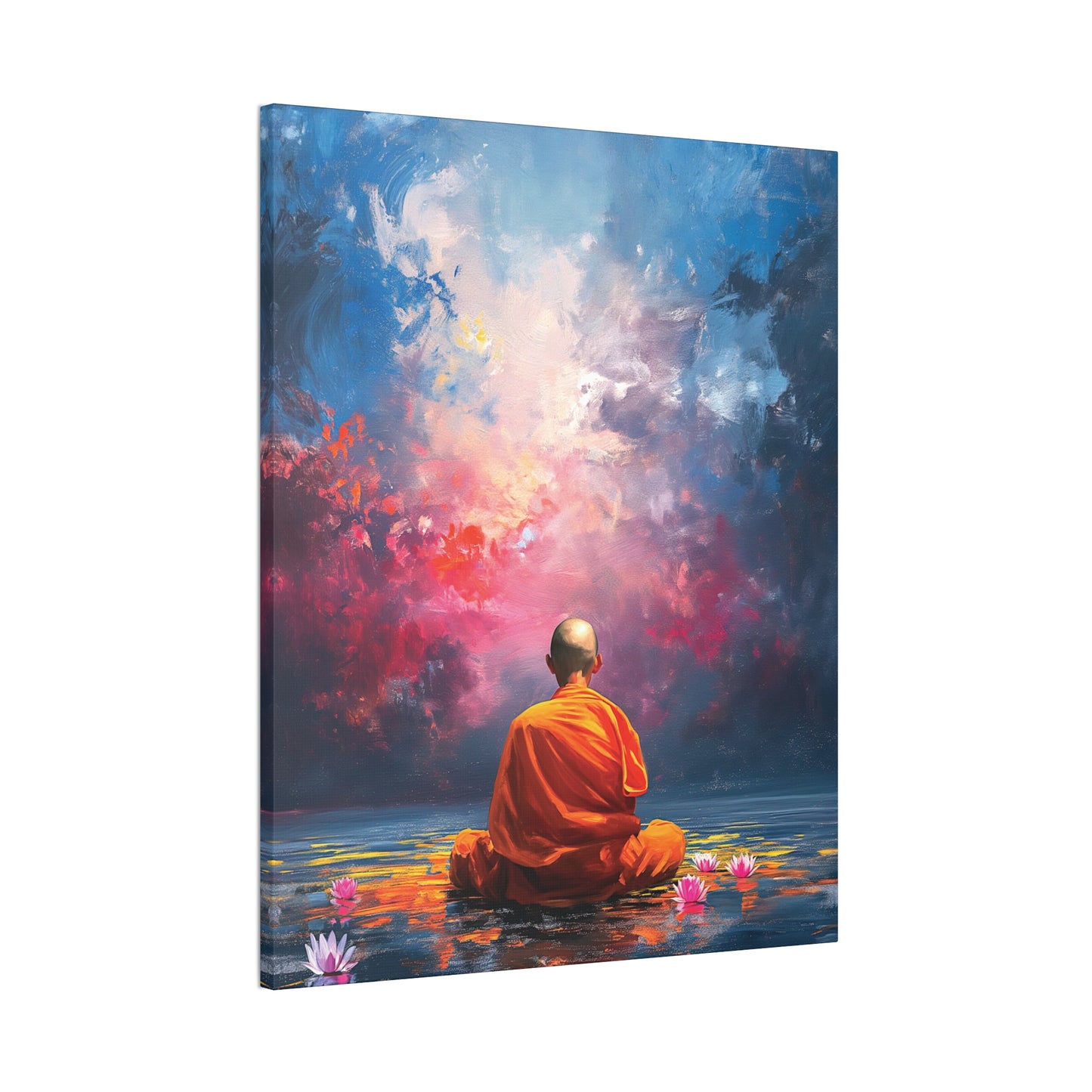 Buddha Painting Print 7 Canvas Stretched, 0.75"