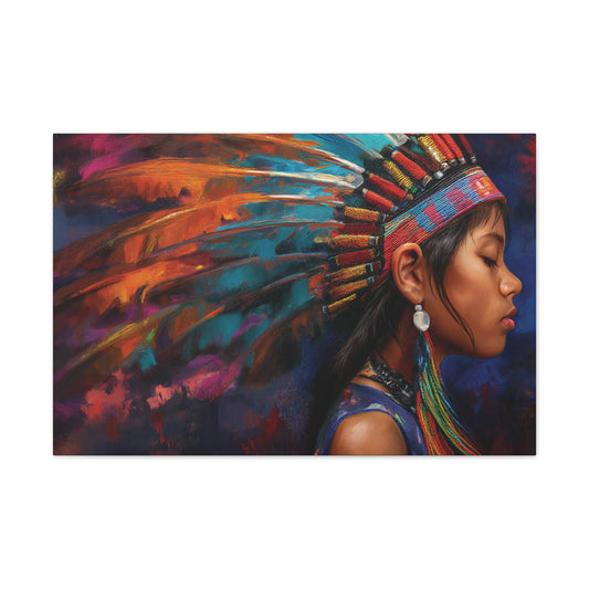 Chief Girl 1 Canvas Stretched, 0.75"