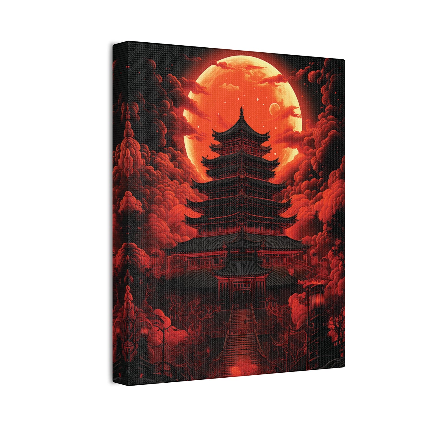 Japanese Temple Canvas Stretched, 0.75"