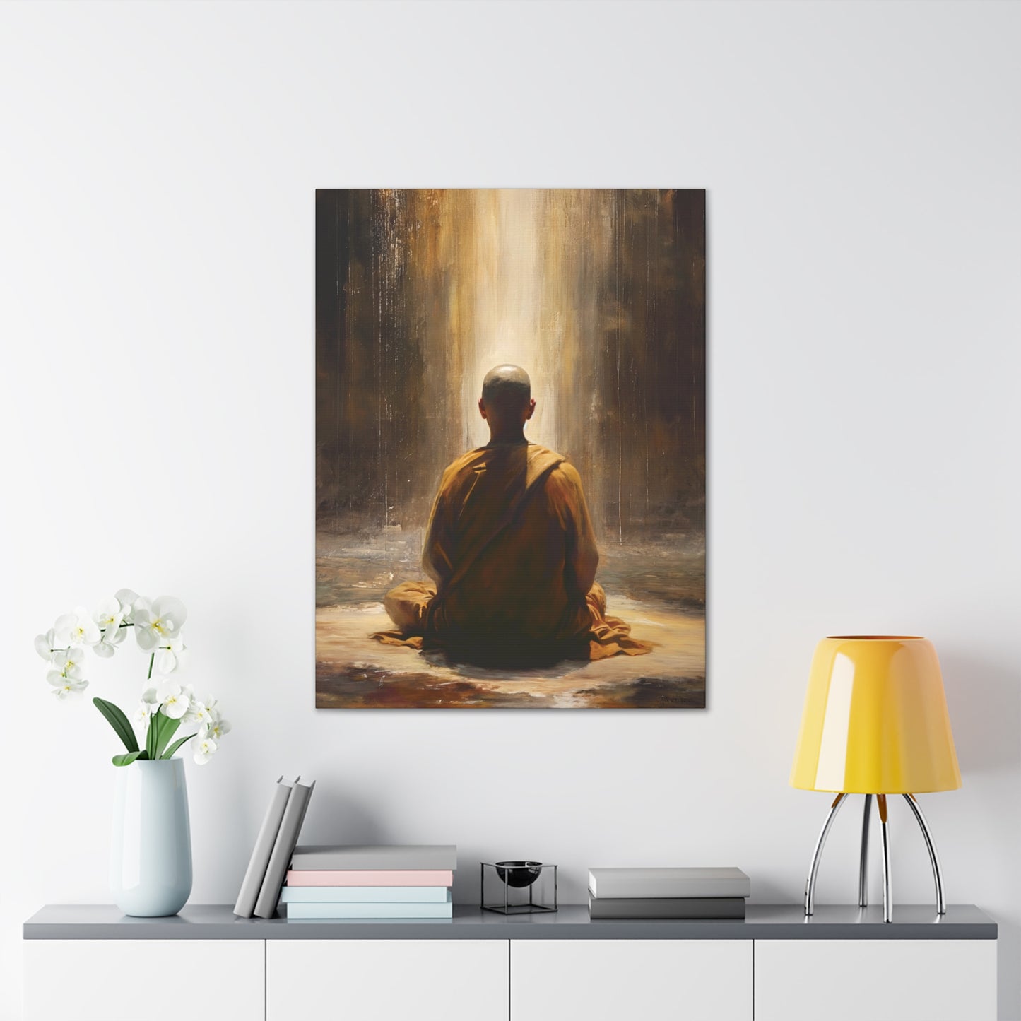 Buddha Painting Print 5 Canvas Stretched, 0.75"