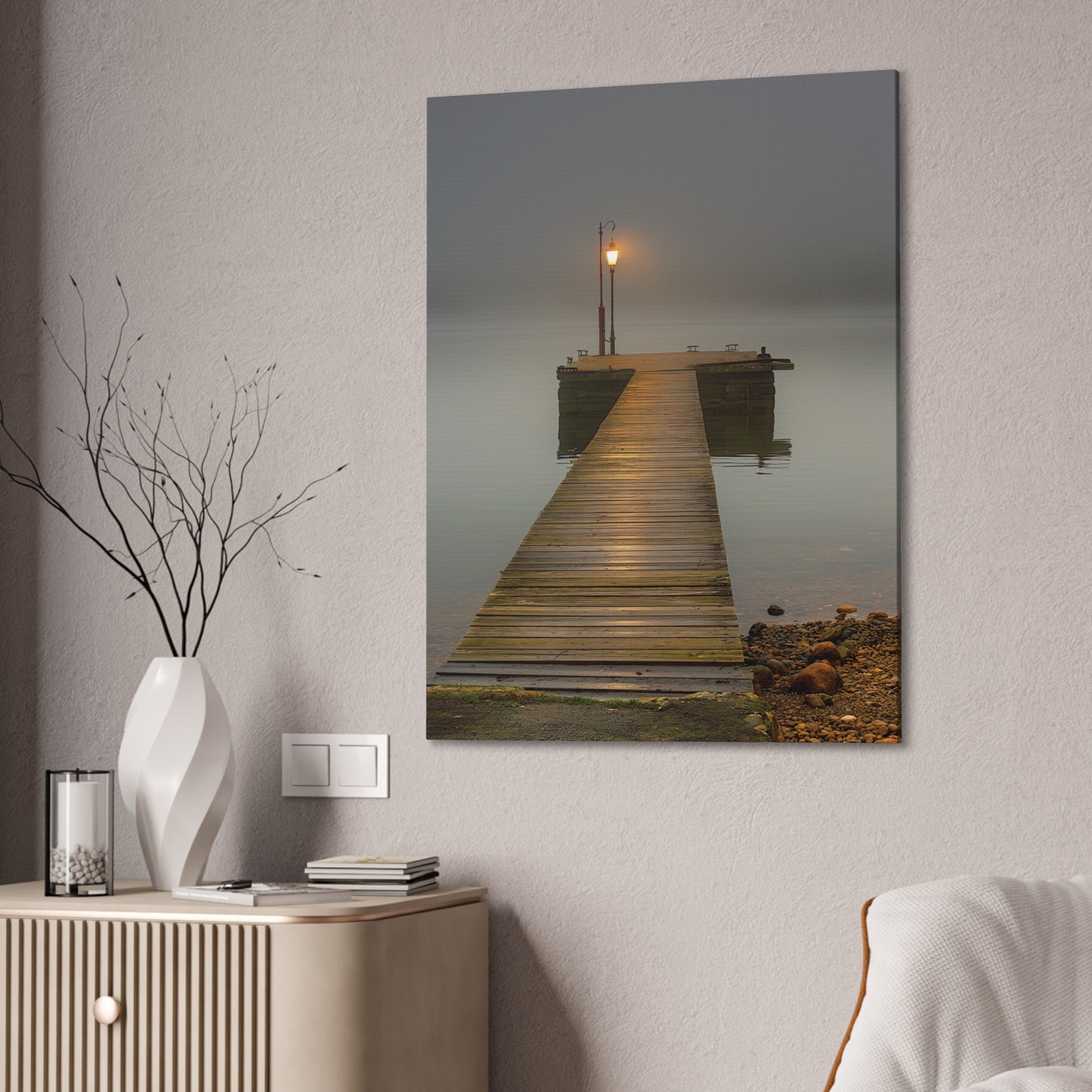 Misty Pier 8 Canvas Stretched, 0.75"