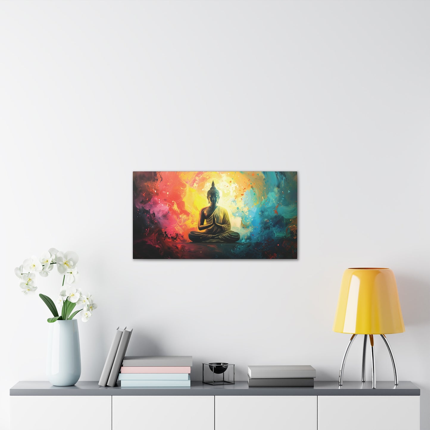 Buddha Painting Print 12 Canvas Stretched, 0.75"