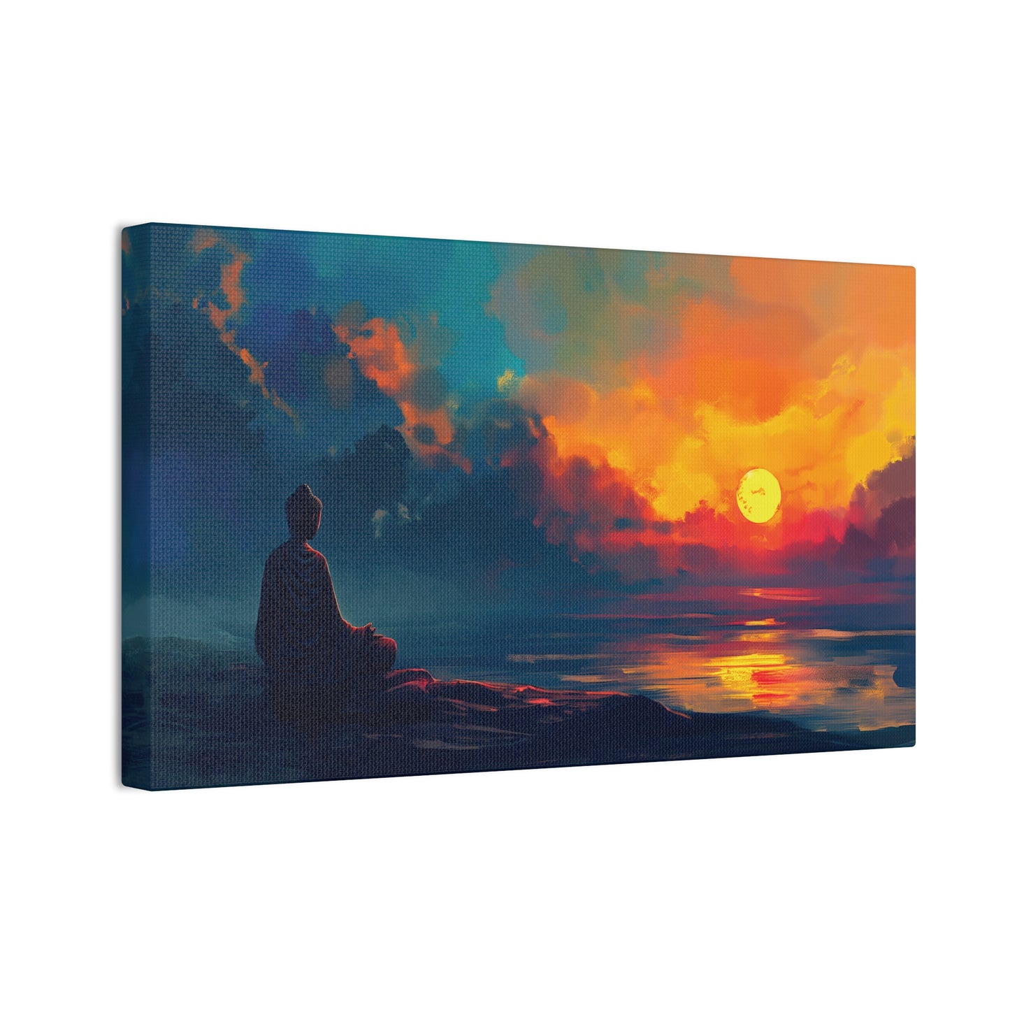 Buddha Painting Print 15 Canvas Stretched, 0.75"