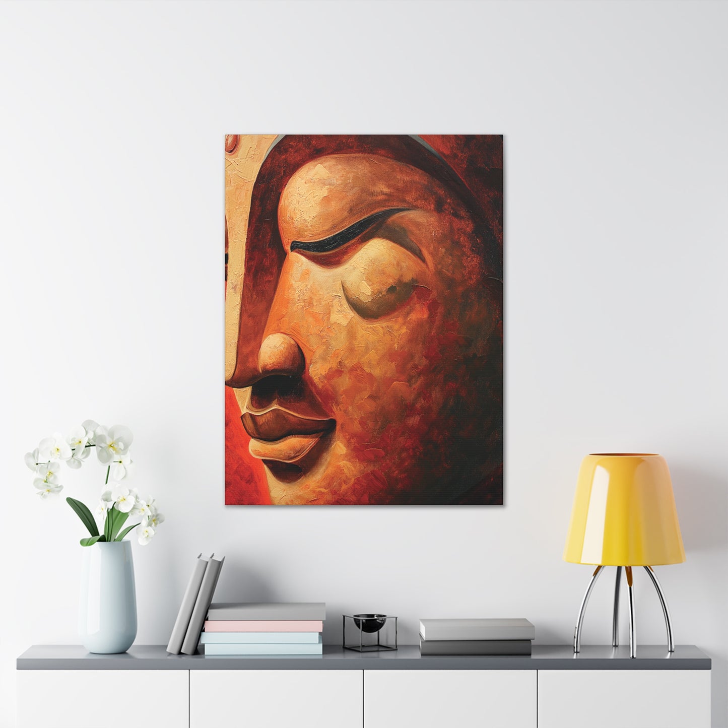 Buddha Painting Print 10 Canvas Stretched, 0.75"