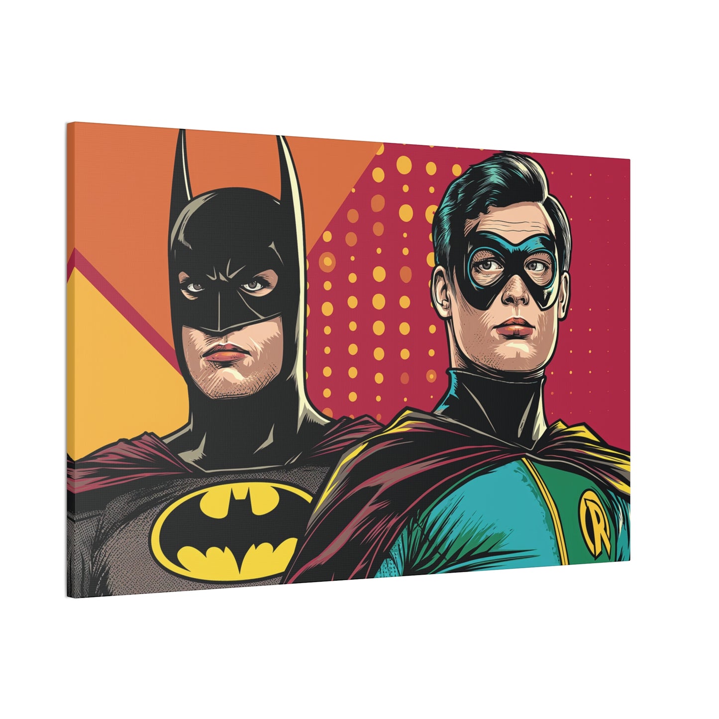 Bat and Boy Wonder Canvas Stretched, 0.75"