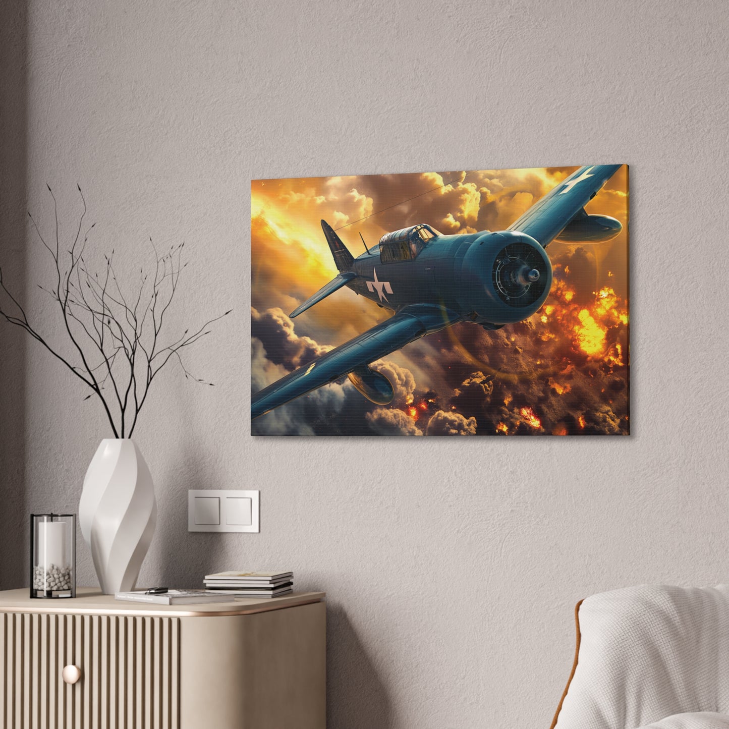 WWII Fighter 3 Canvas Stretched, 0.75"