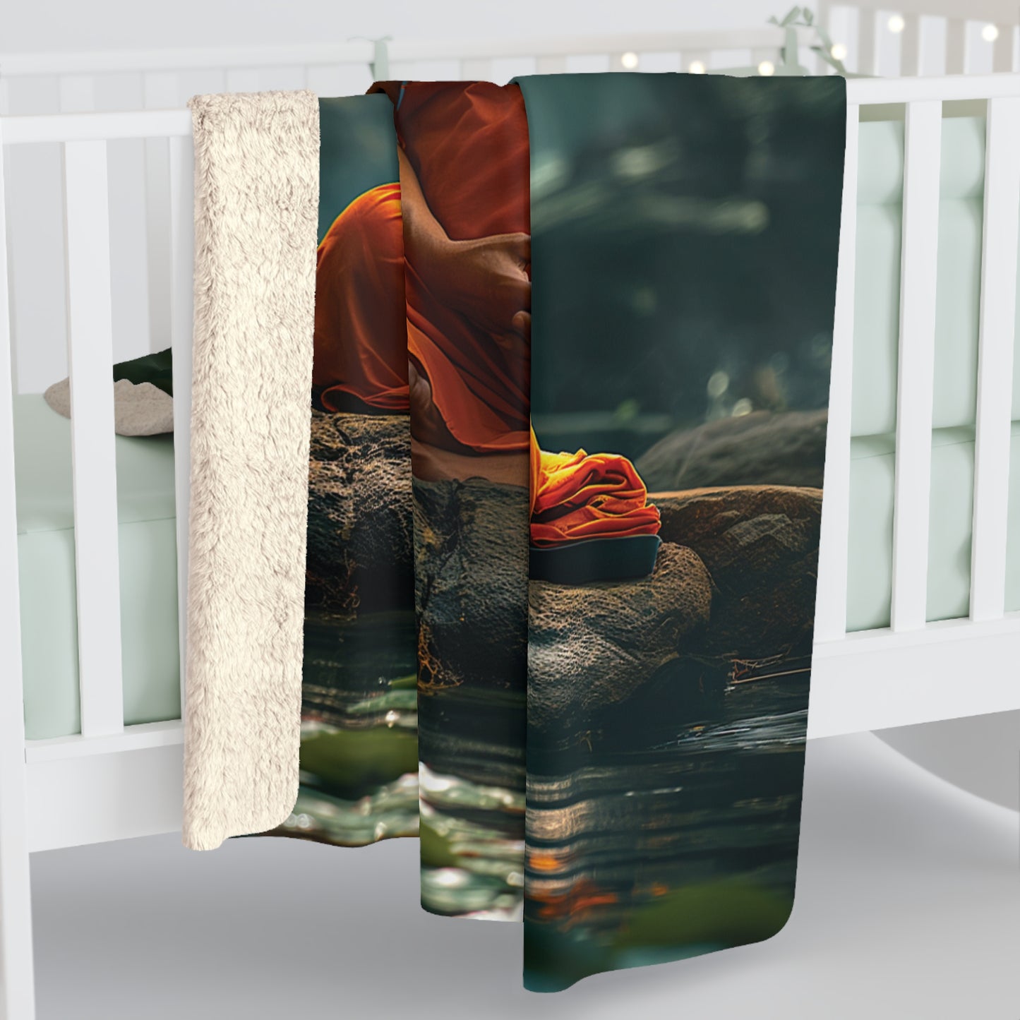 Temple Monk Sherpa Fleece Blanket