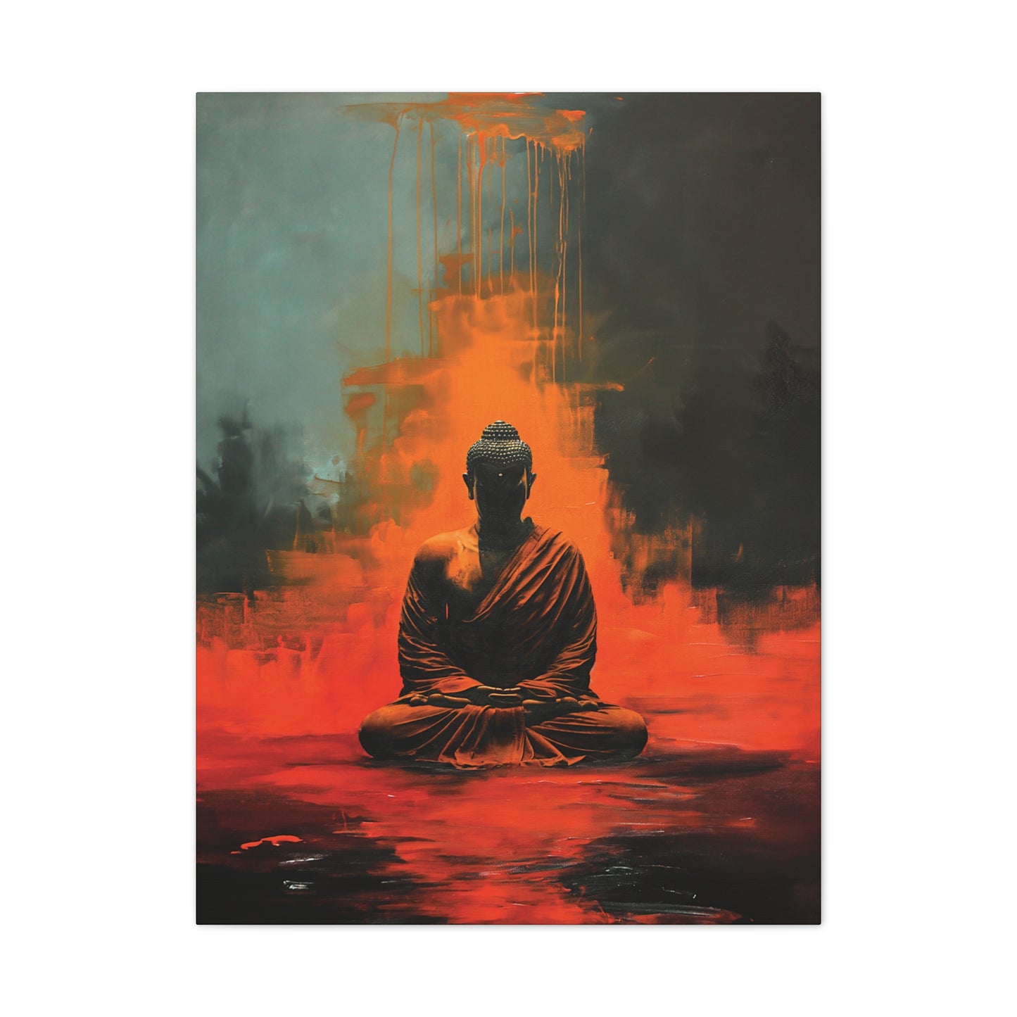 Buddha Painting Print 13 Canvas Stretched, 0.75"