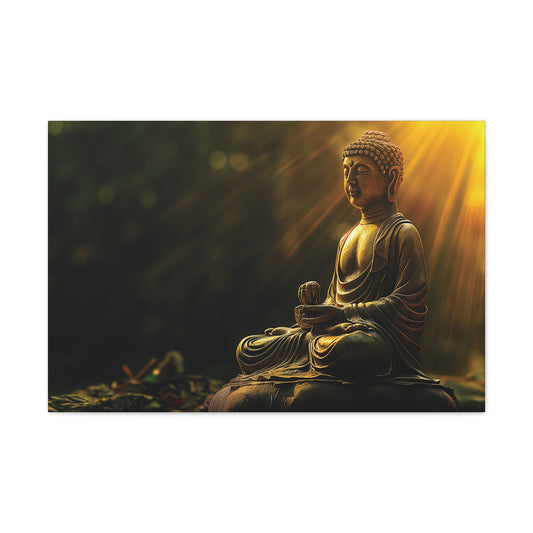 Buddha Painting Print 29 Canvas Stretched, 0.75"