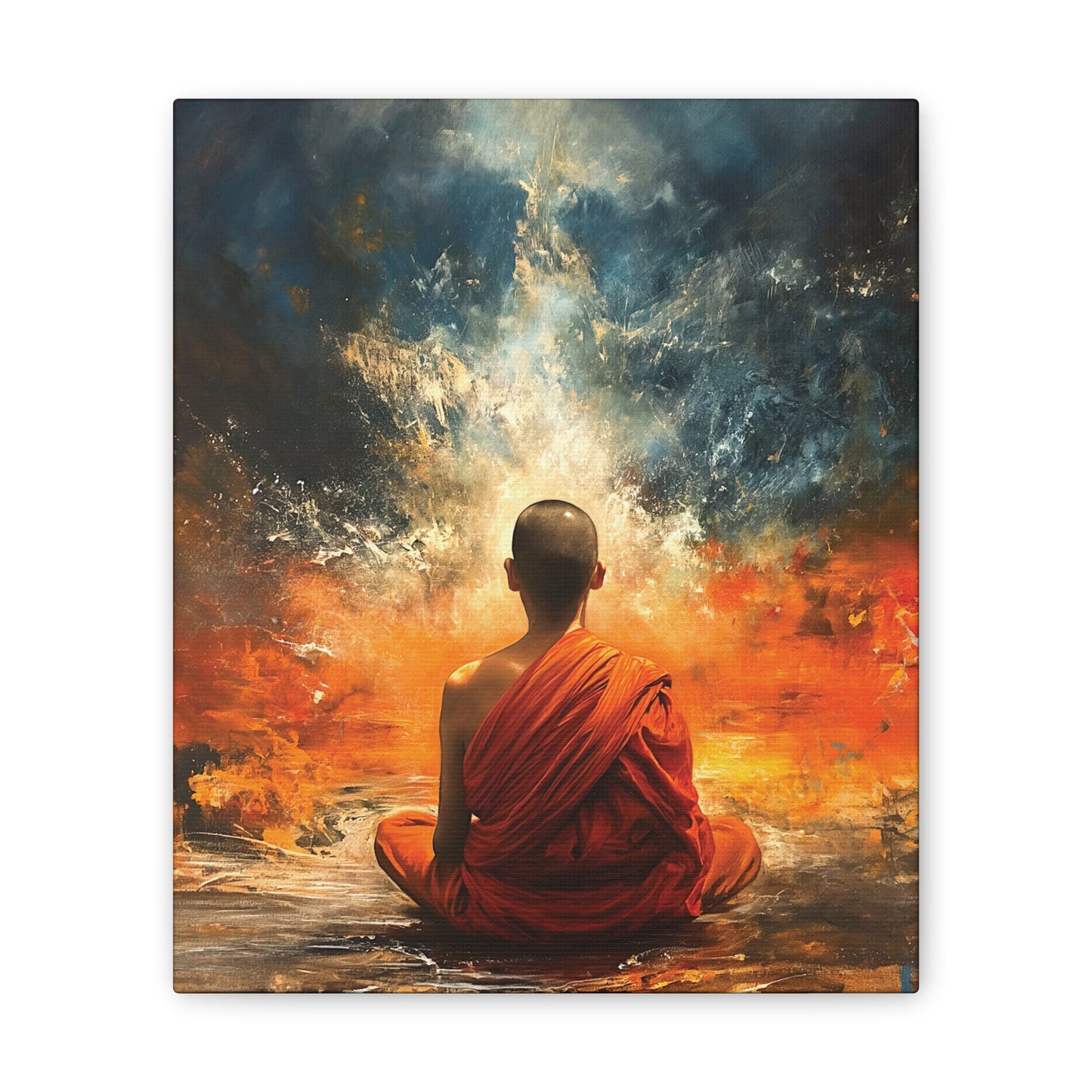 Buddha Painting Print 6 Canvas Stretched, 0.75"