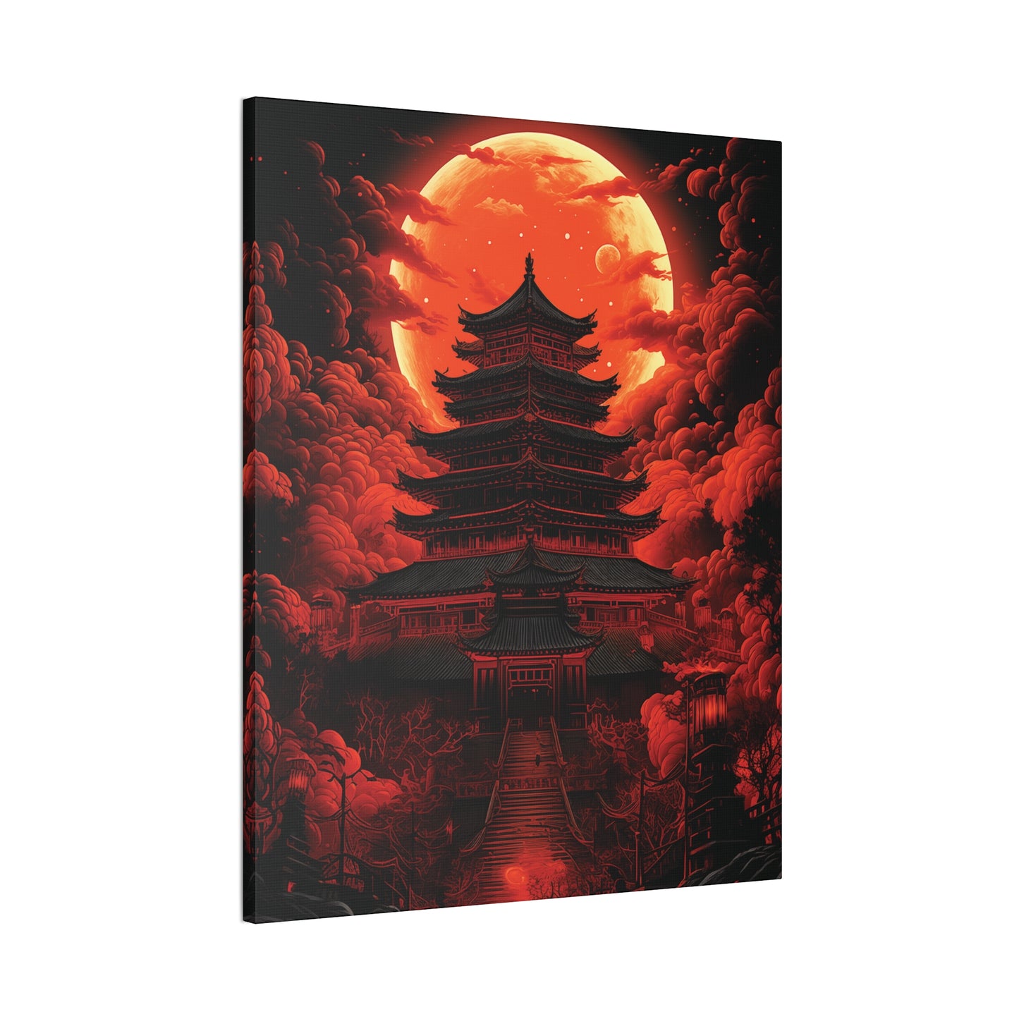 Japanese Temple Canvas Stretched, 0.75"