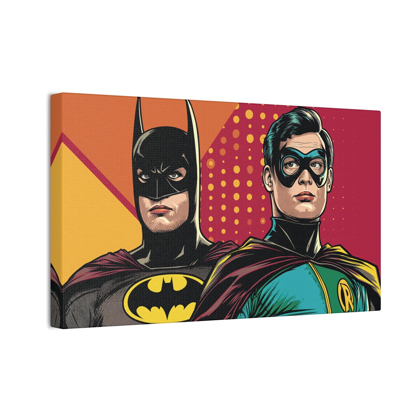 Bat and Boy Wonder Canvas Stretched, 0.75"