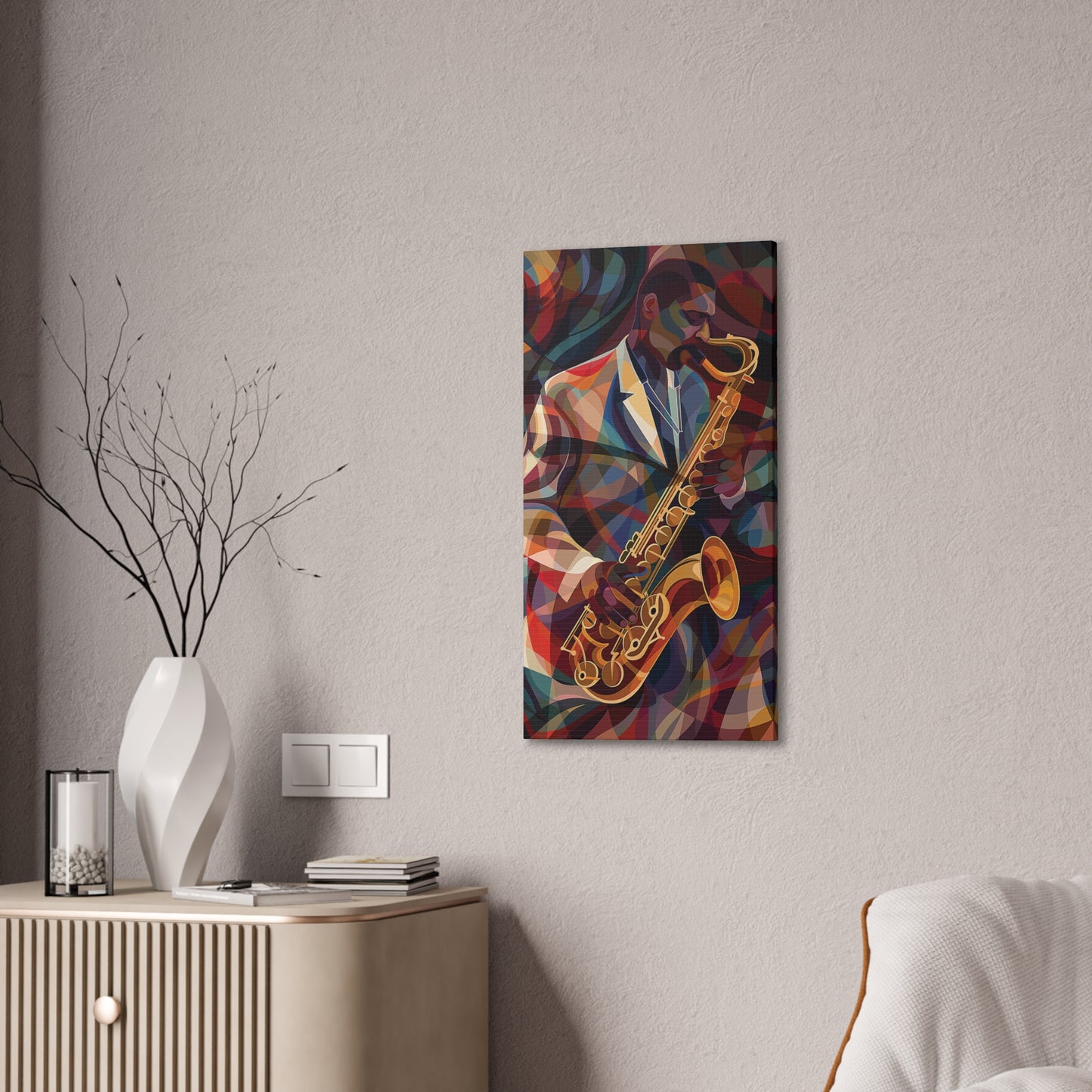 Saxophone Canvas Stretched, 0.75"