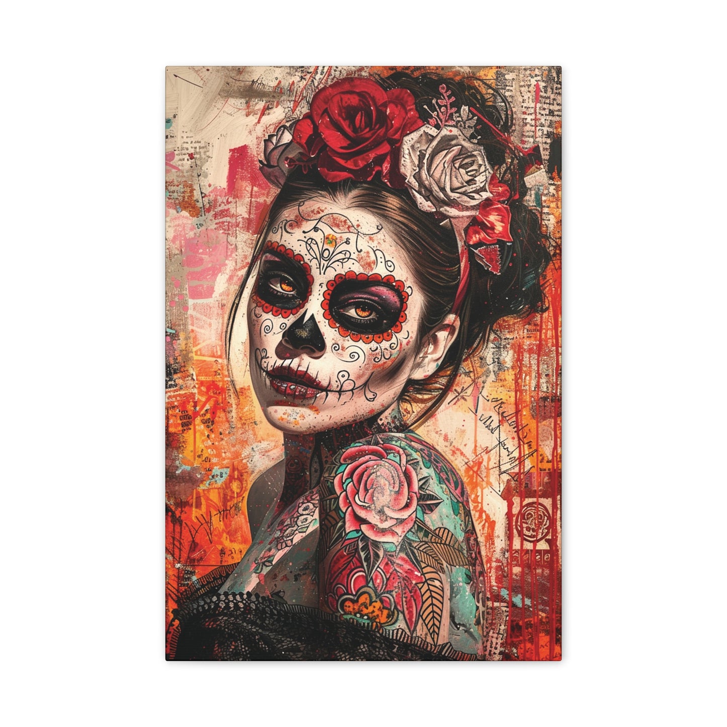 Day of the Dead 6 Canvas Stretched, 0.75"