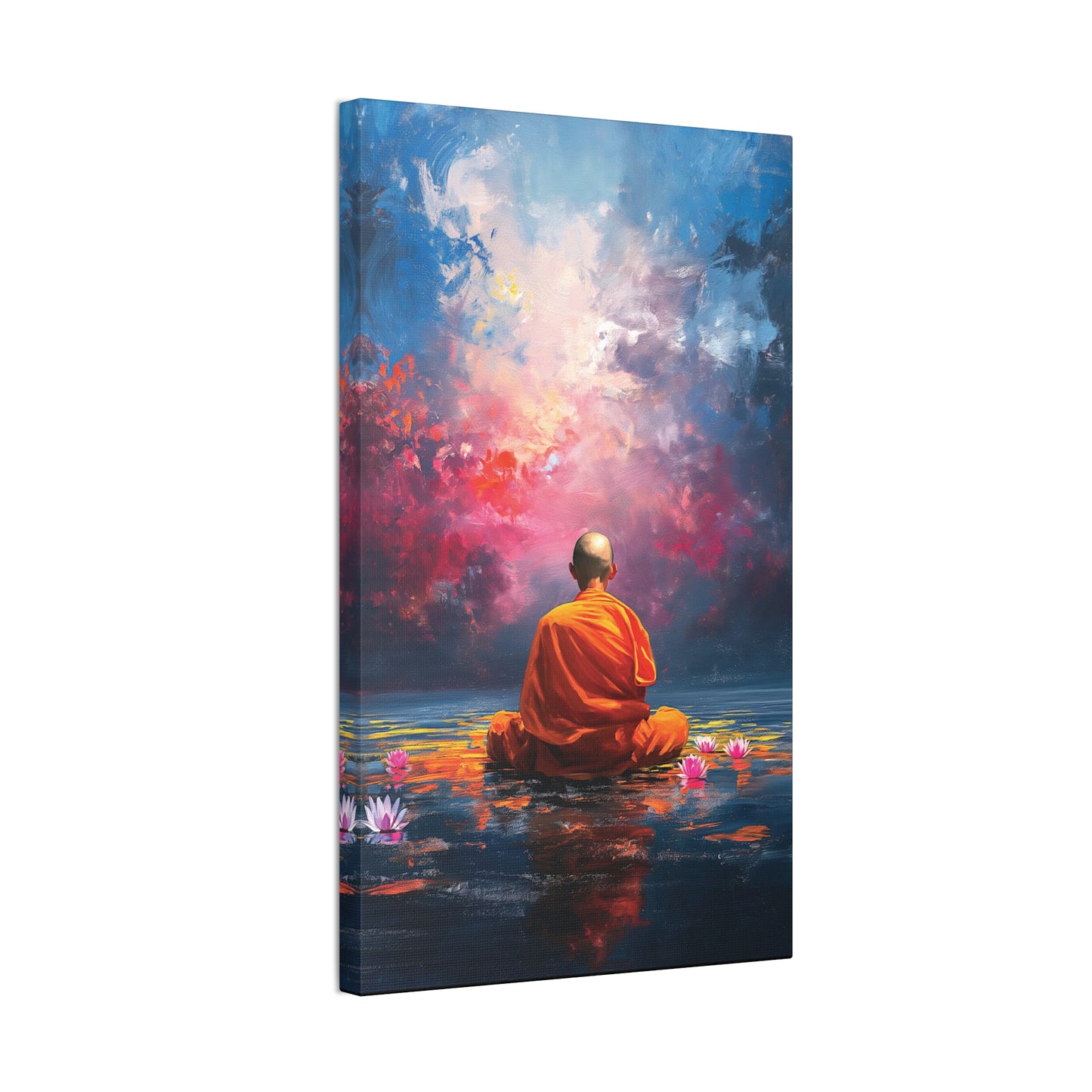 Buddha Painting Print 7 Canvas Stretched, 0.75"