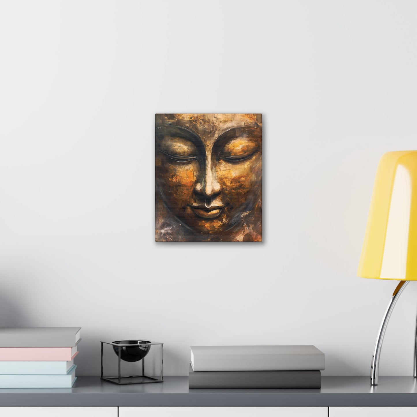 Buddha Painting Print 8 Canvas Stretched, 0.75"