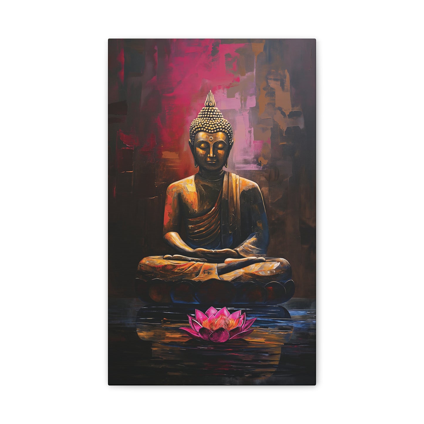 Buddha Painting Print 14 Canvas Stretched, 0.75"