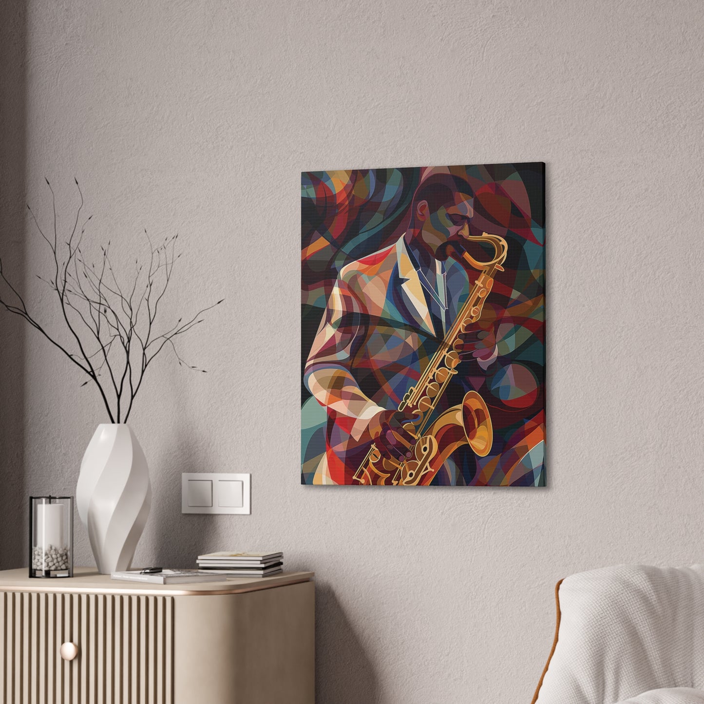 Saxophone Canvas Stretched, 0.75"