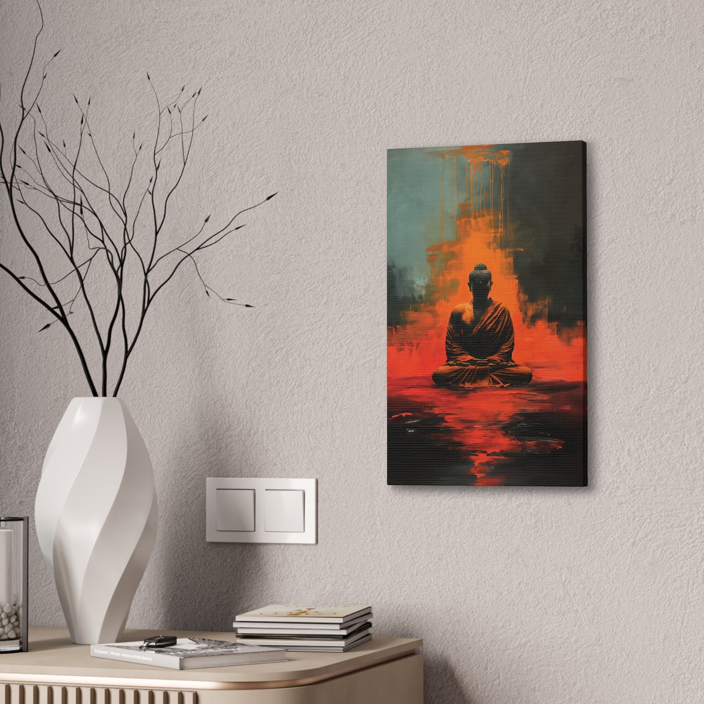 Buddha Painting Print 13 Canvas Stretched, 0.75"