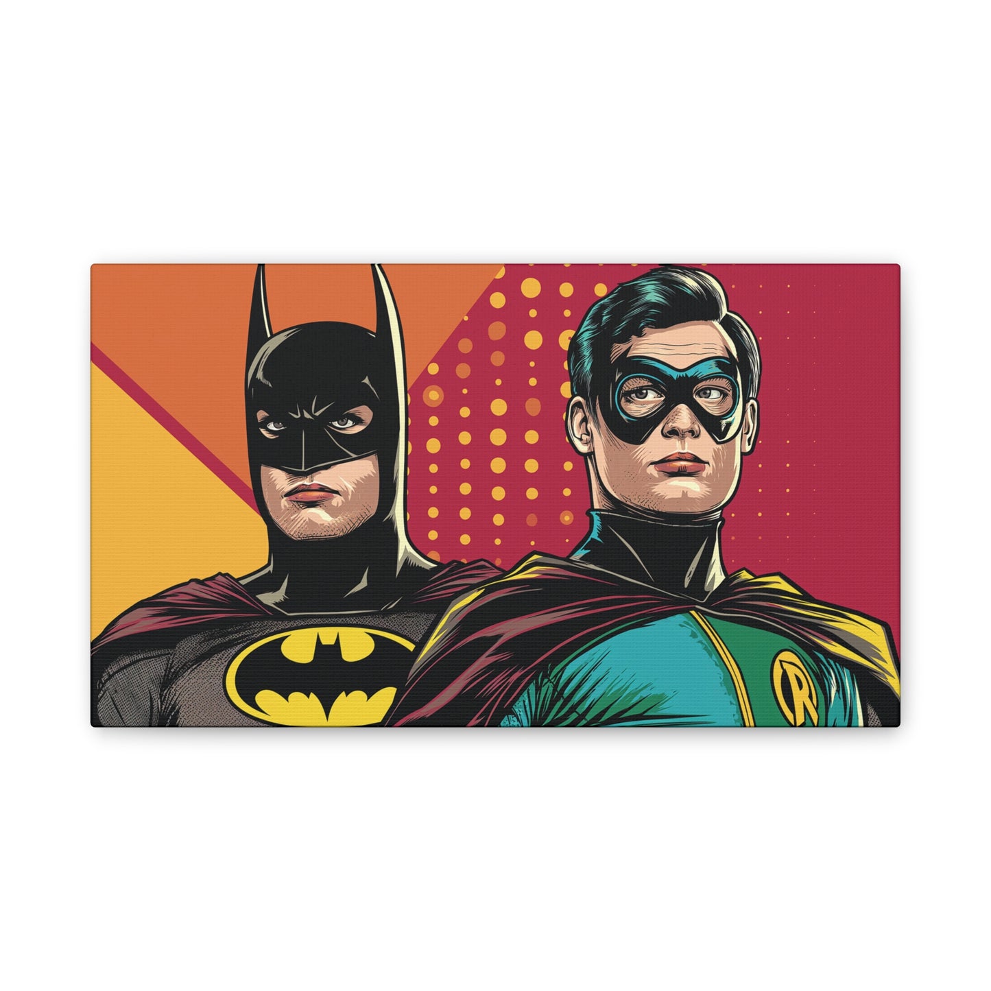 Bat and Boy Wonder Canvas Stretched, 0.75"