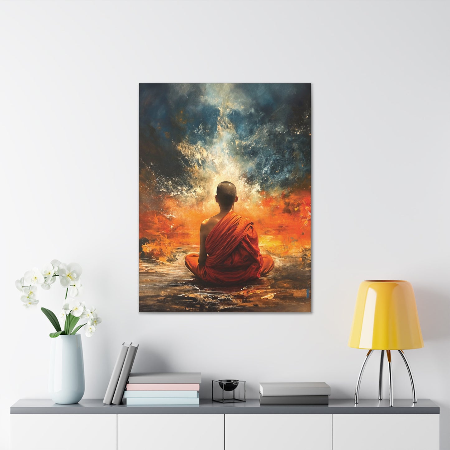 Buddha Painting Print 6 Canvas Stretched, 0.75"