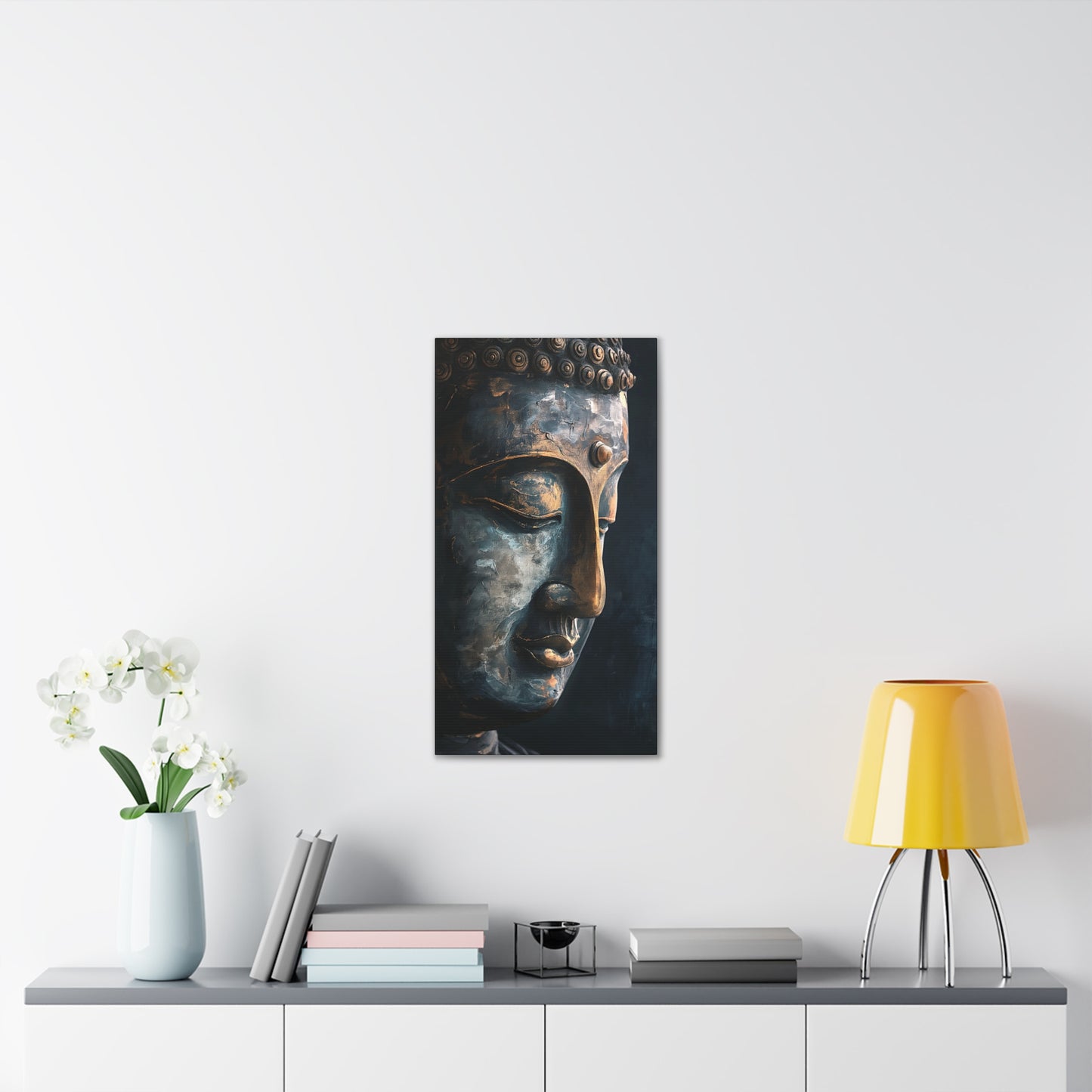 Buddha Painting Print 9 Canvas Stretched, 0.75"