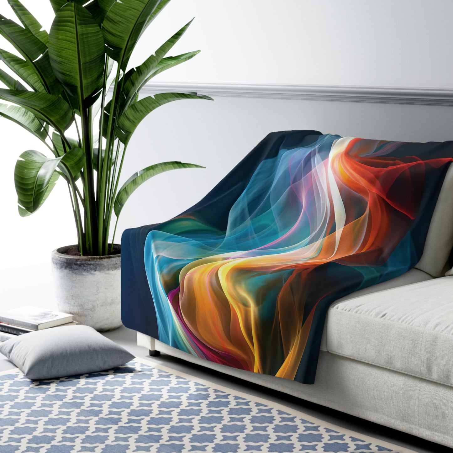 Color Flames Sherpa Fleece Blanket