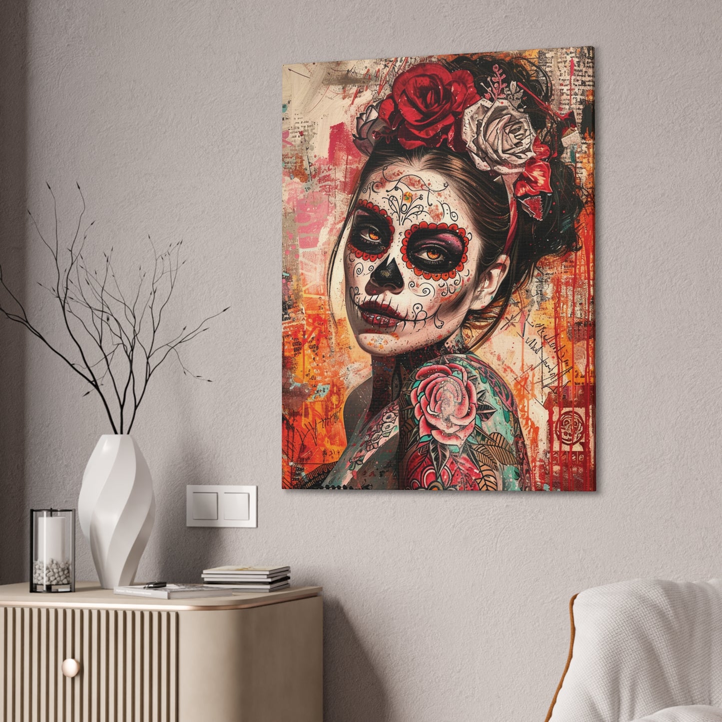 Day of the Dead 6 Canvas Stretched, 0.75"