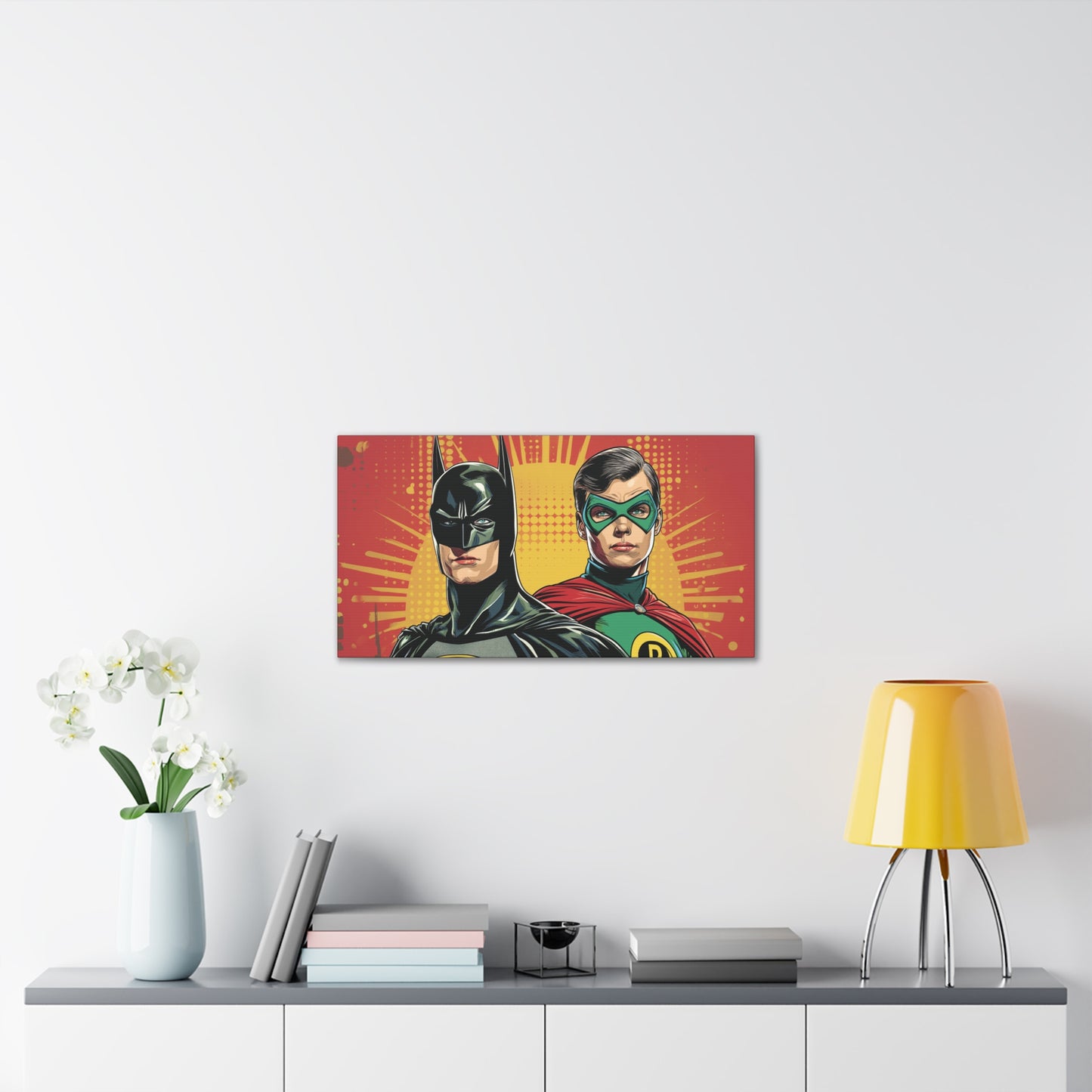 Bat and Boy Wonder 2 Canvas Stretched, 0.75"