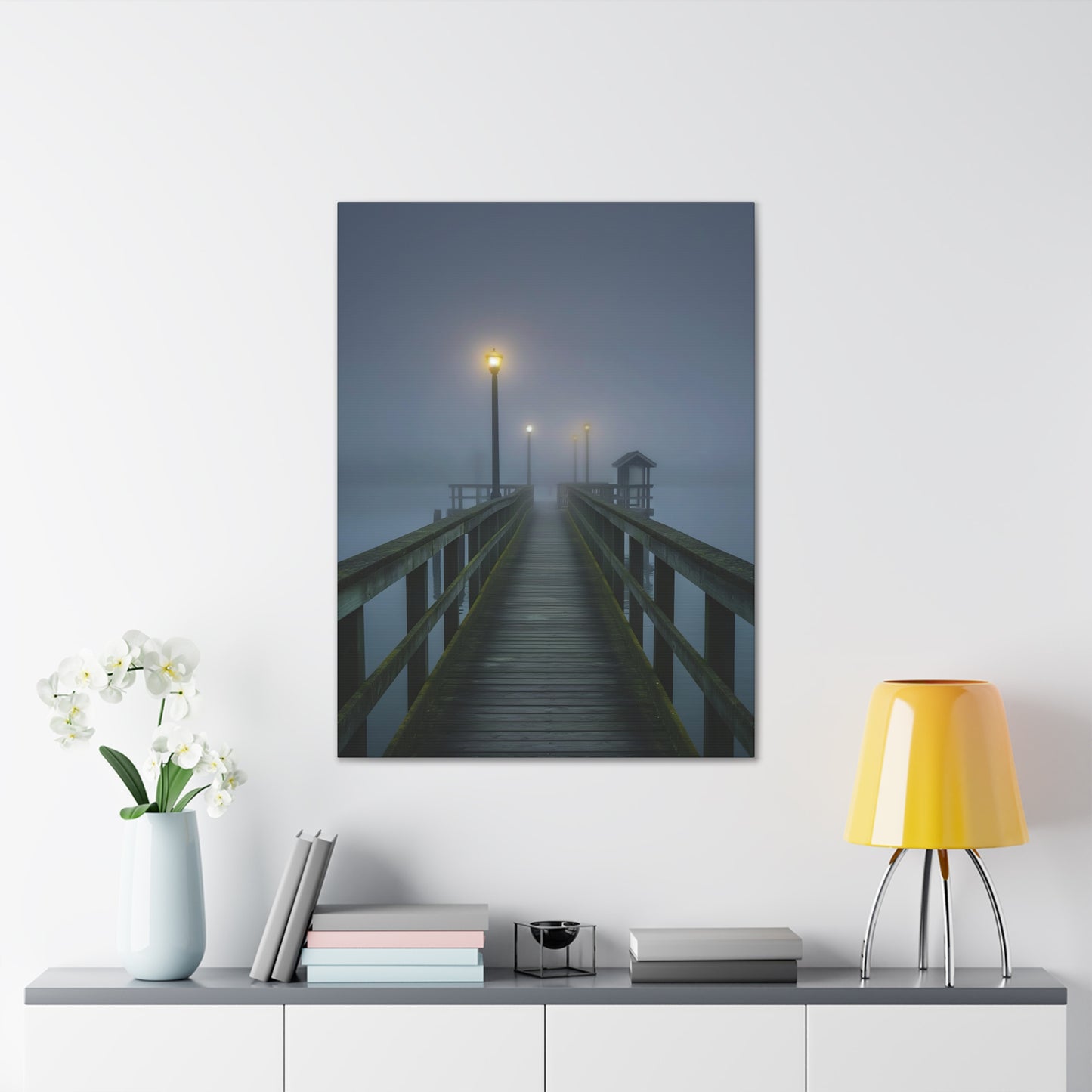 Misty Pier 7 Canvas Stretched, 0.75"