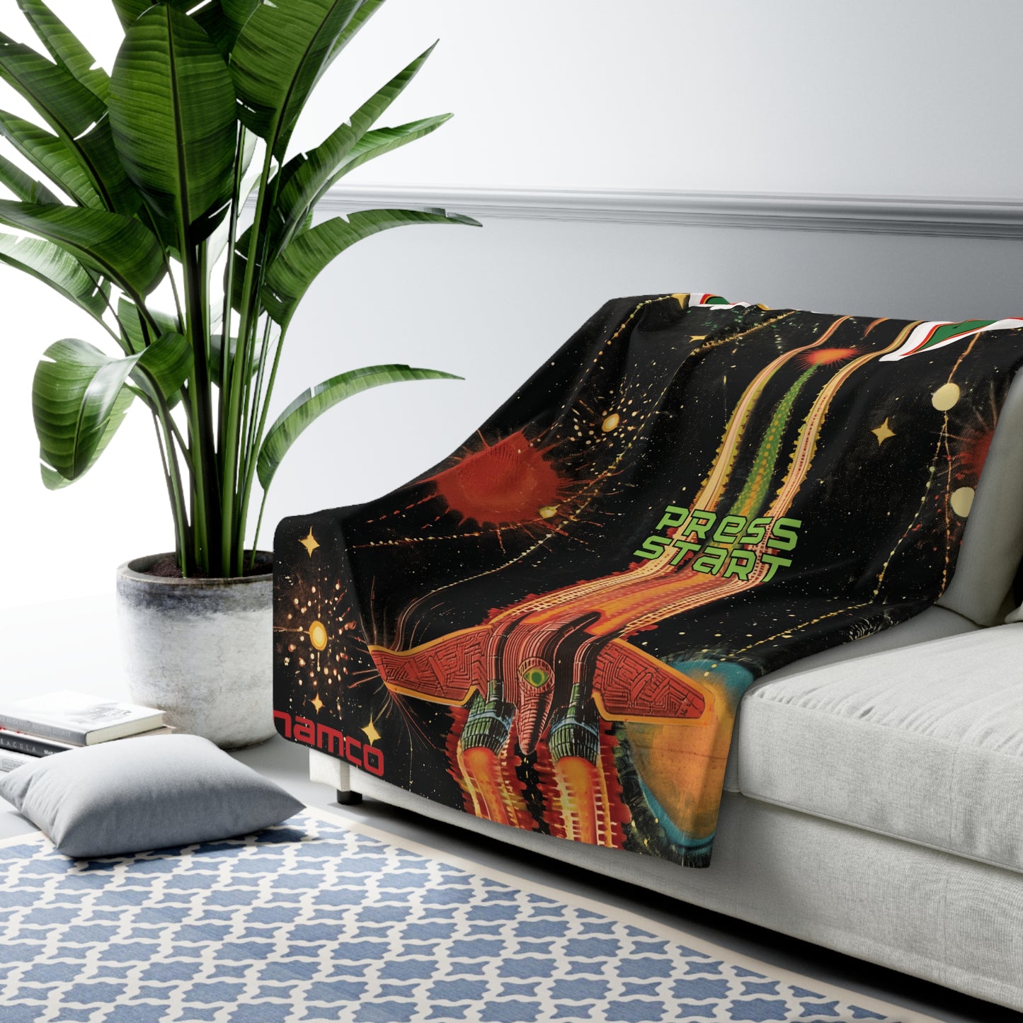 Galaga Sherpa Fleece Blanket