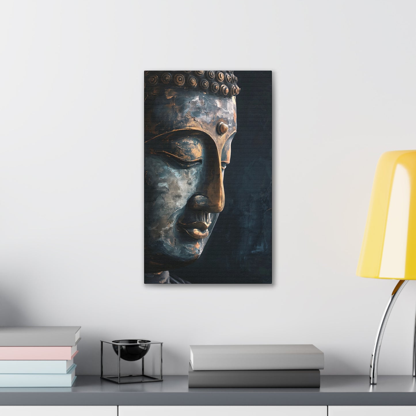 Buddha Painting Print 9 Canvas Stretched, 0.75"