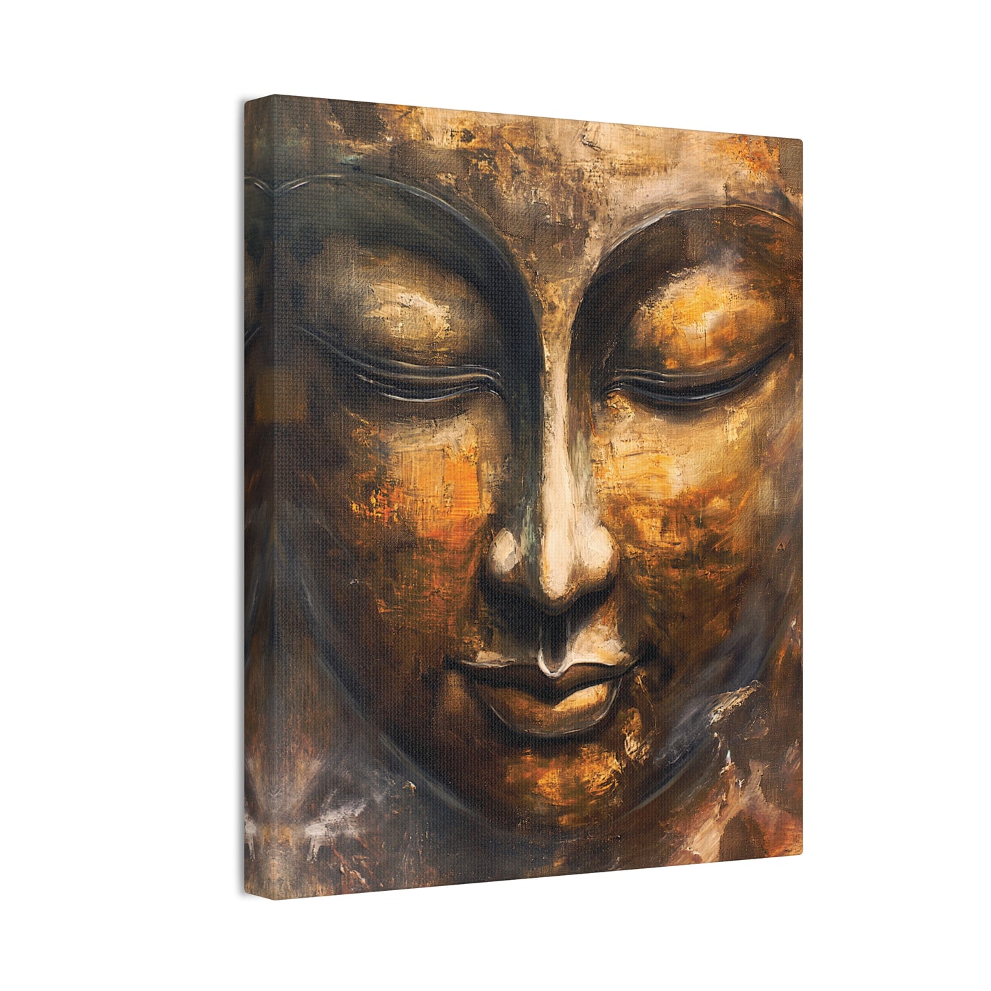 Buddha Painting Print 8 Canvas Stretched, 0.75"