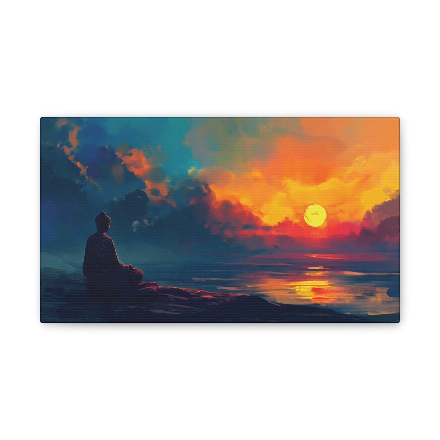 Buddha Painting Print 15 Canvas Stretched, 0.75"