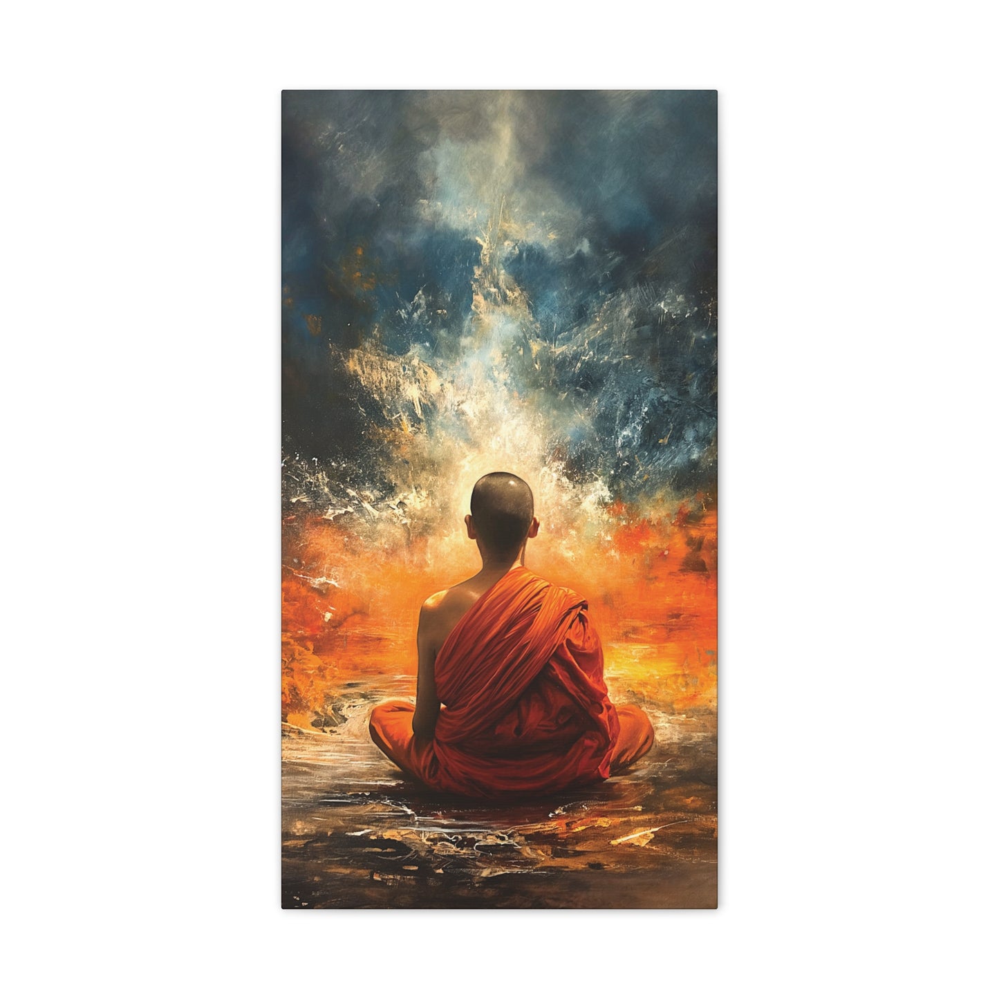 Buddha Painting Print 6 Canvas Stretched, 0.75"