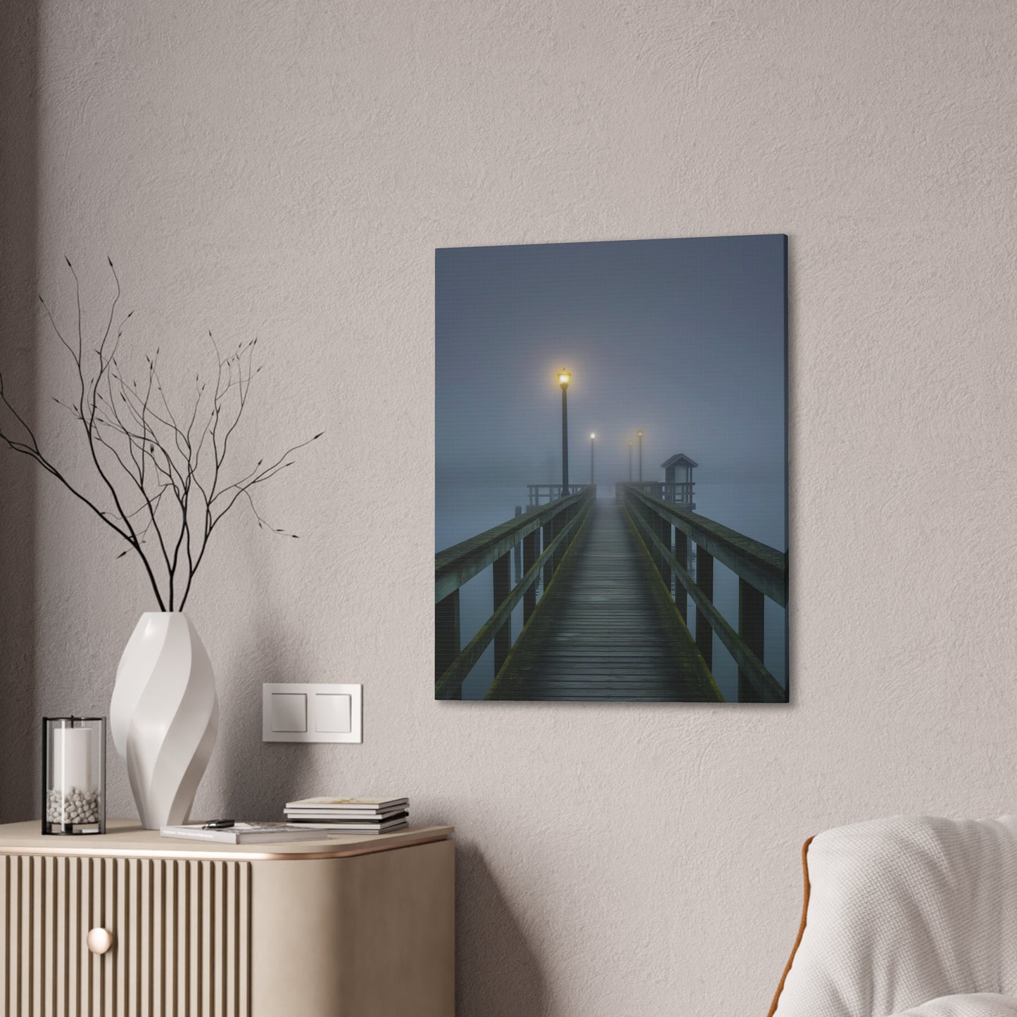 Misty Pier 7 Canvas Stretched, 0.75"