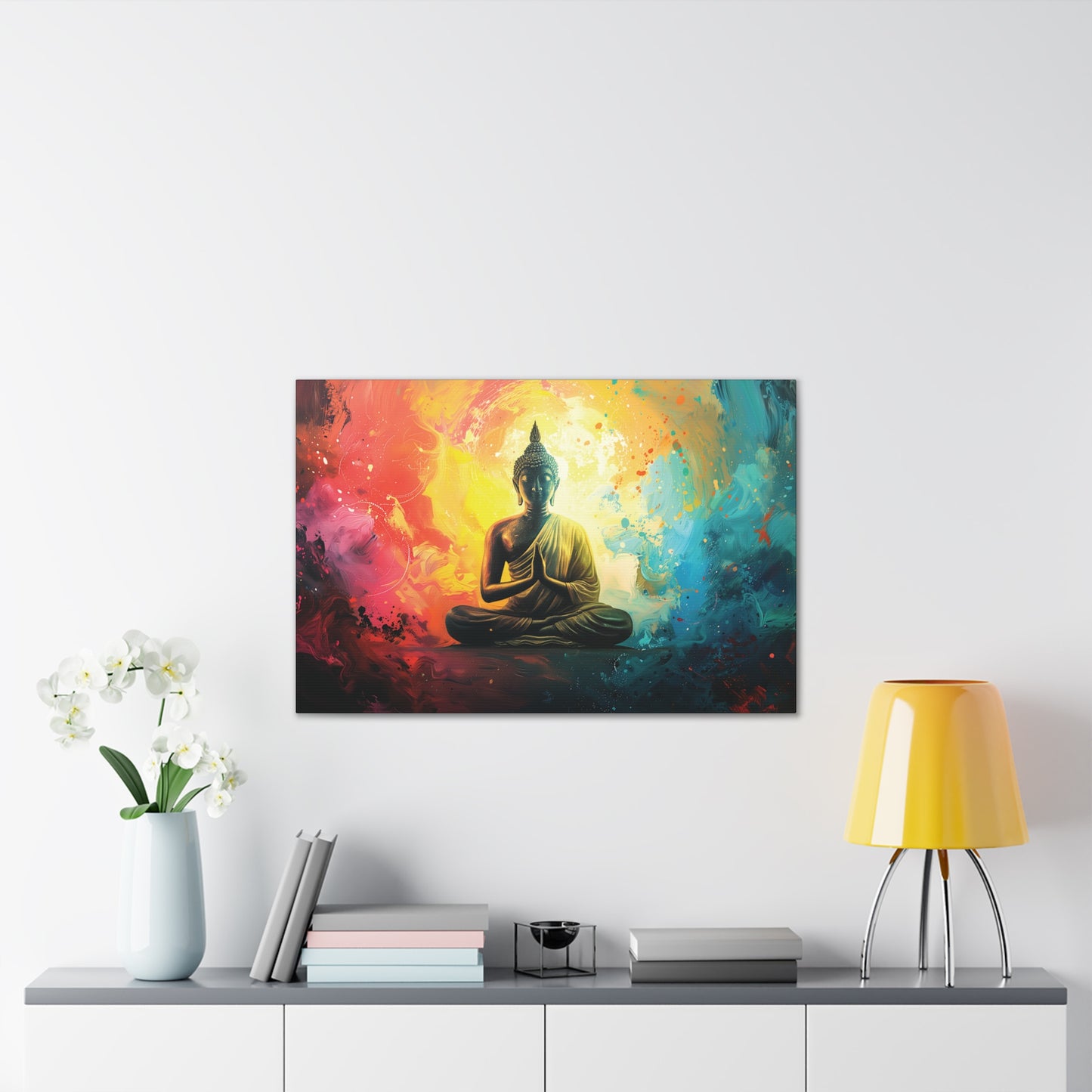 Buddha Painting Print 12 Canvas Stretched, 0.75"