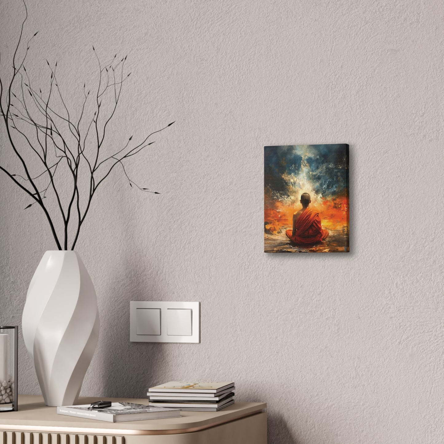 Buddha Painting Print 6 Canvas Stretched, 0.75"