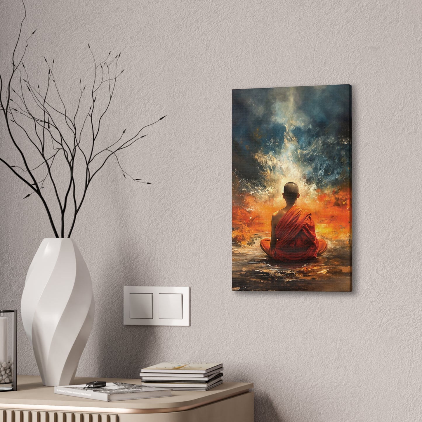 Buddha Painting Print 6 Canvas Stretched, 0.75"